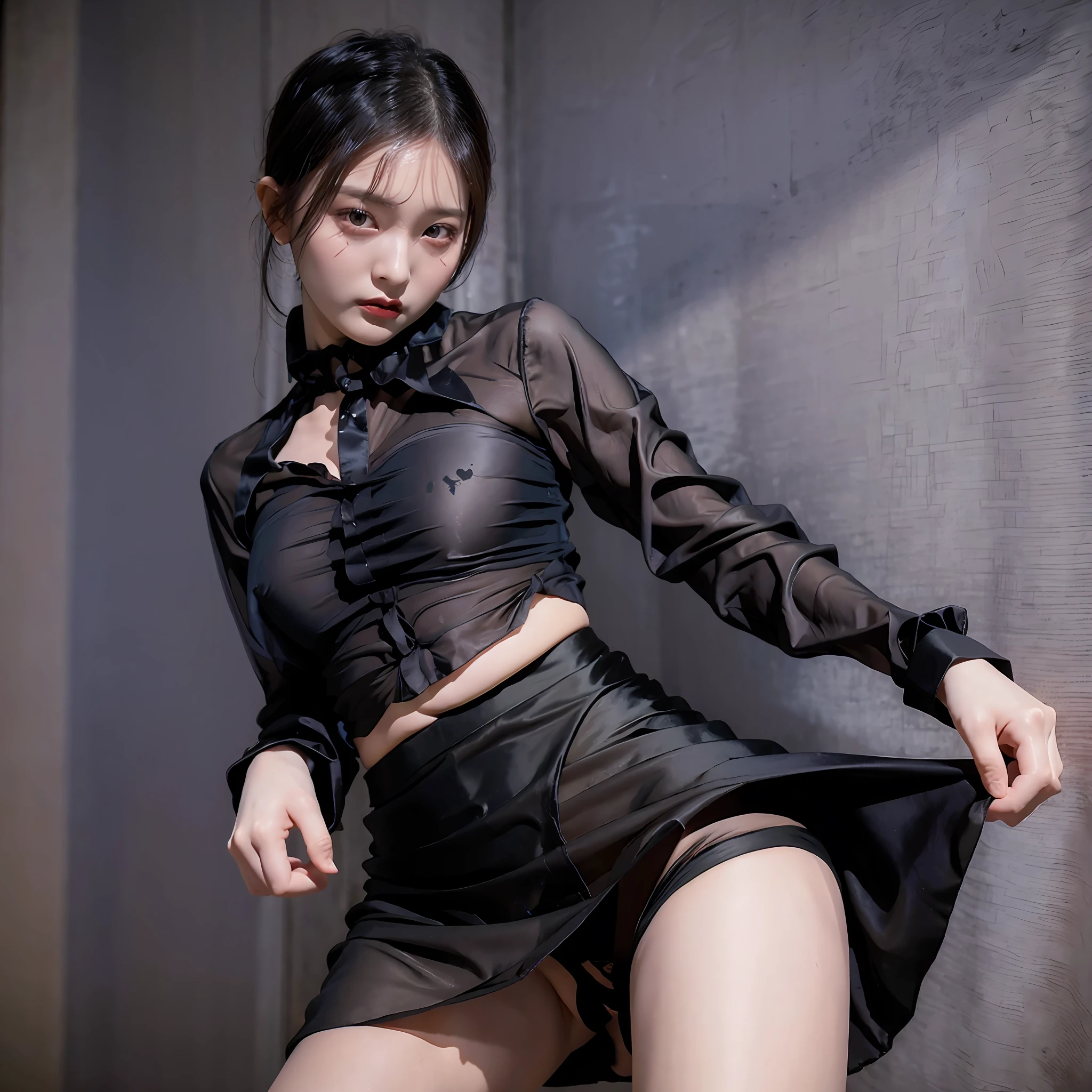 BLACK SILK BEAUTY,MINI SKIRT,LIFT UP SKIRT