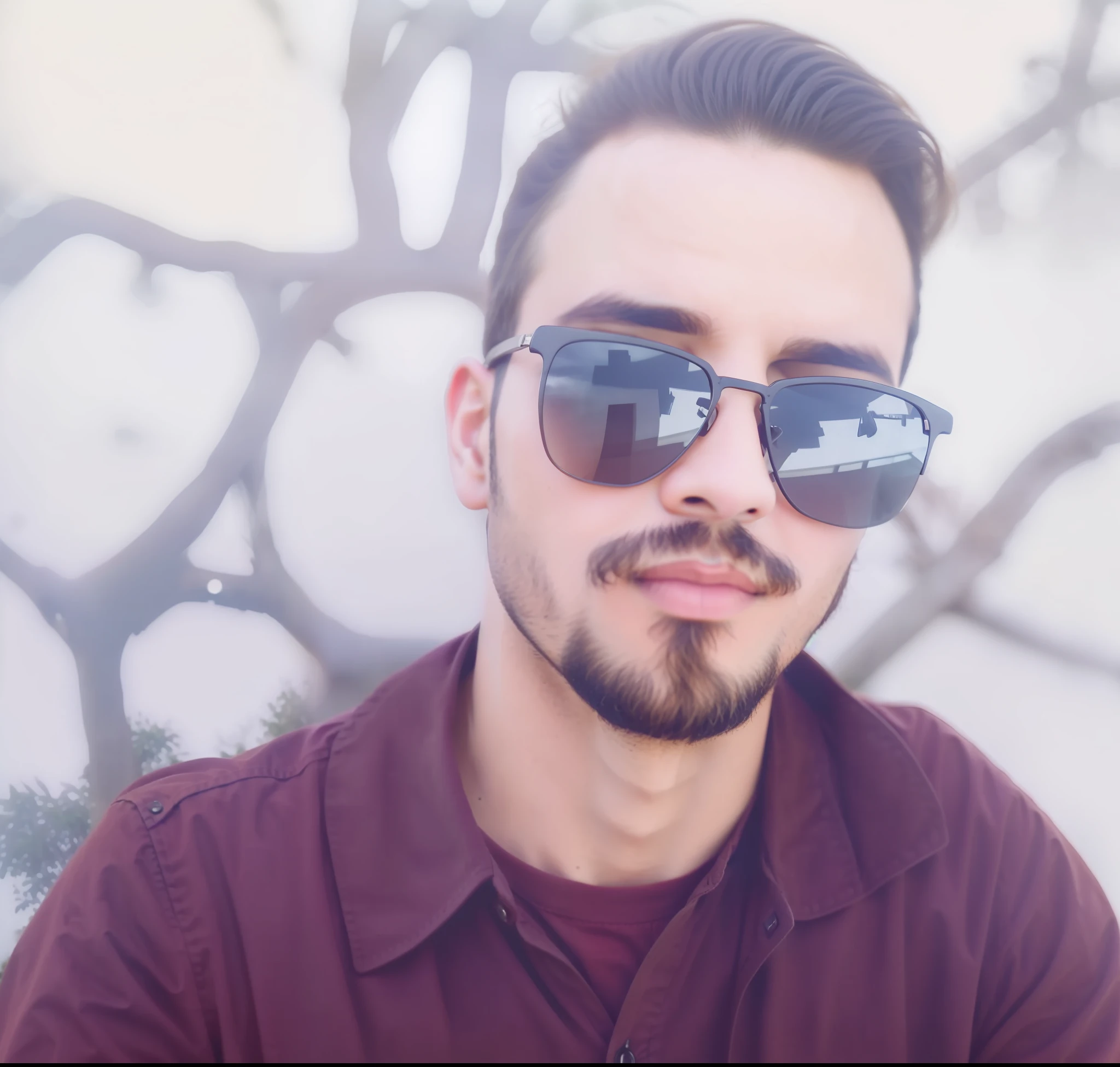 there is a man wearing sunglasses and a brown shirt, alexandros pyromallis, profile picture, profile picture, ismail, avatar picture, headshot profile picture, profile picture 1024px, about 1 9 years old, very low quality image, about 20 yo, young Greek, by Nándor Katona, portait profile picture,  Ultra realistic, high definition, 4K