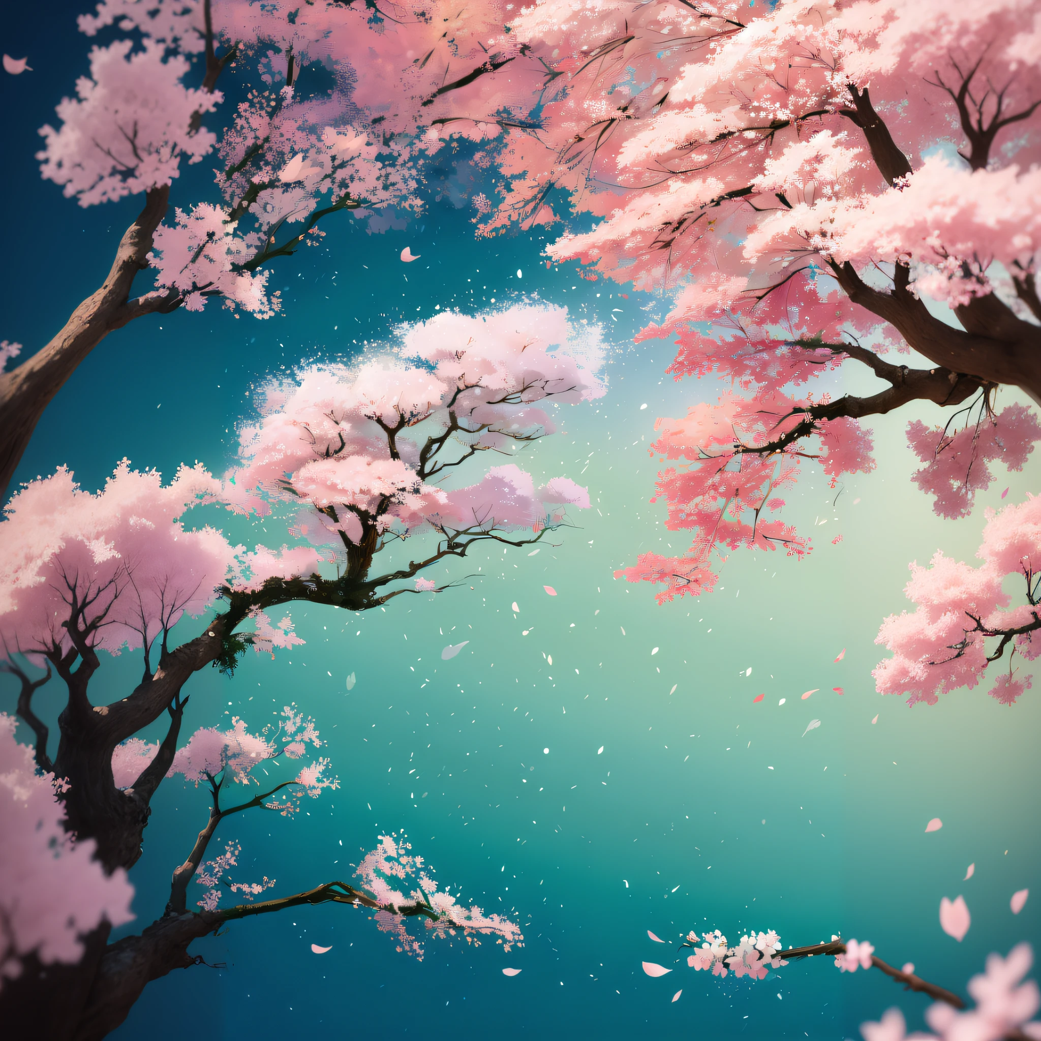 there is a woman sitting on a bench under a tree, cherry blossom forest, sakura trees, cherry blossom falling, background artwork, cherry blossom trees, cherry blossoms in the wind, cherry blossom tree, cherry blossoms, anime art wallpaper 4k, anime art wallpaper 4 k, anime art wallpaper 8 k, beautiful art uhd 4 k, cherry blossom, lush sakura trees
