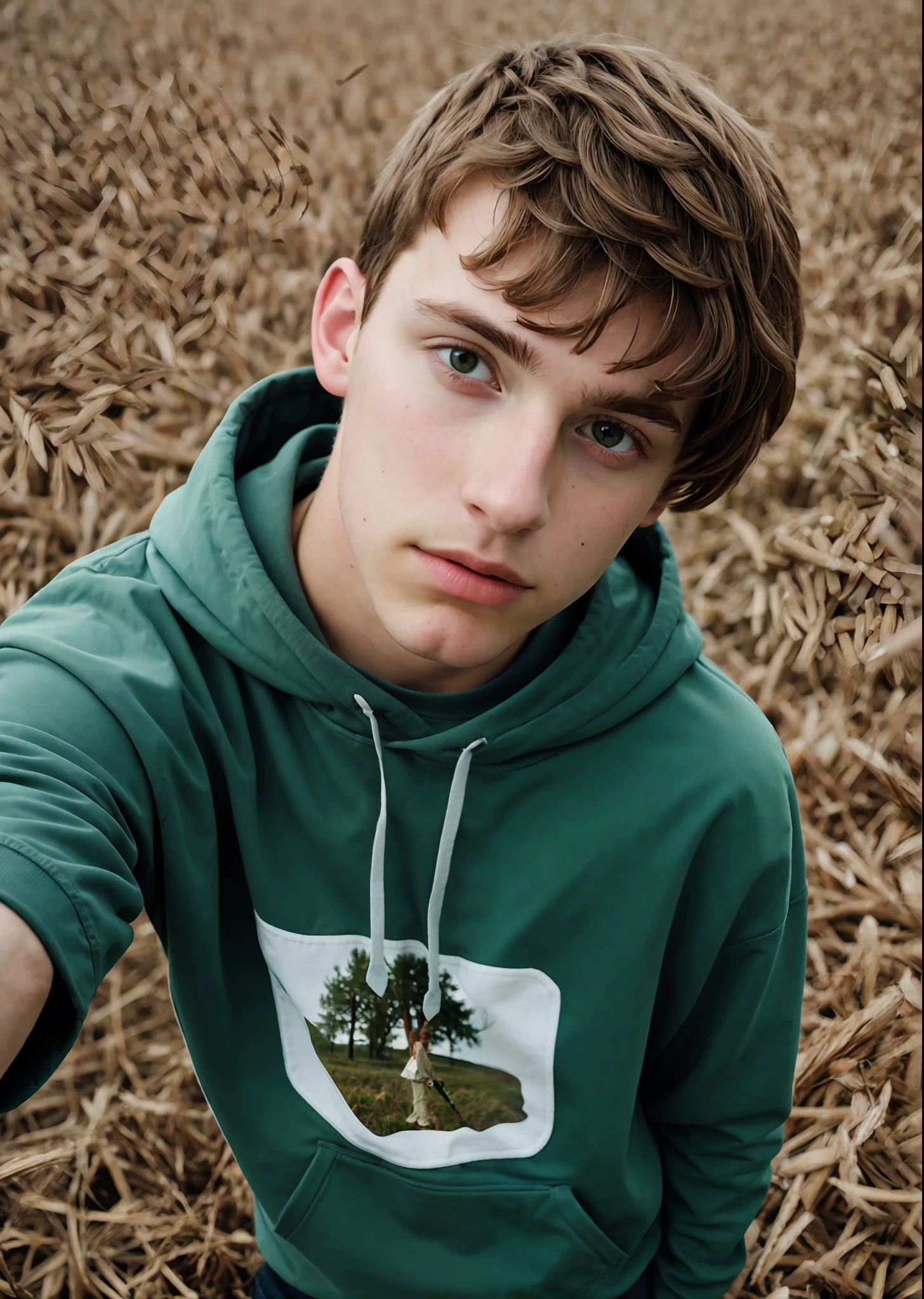 selfie medium shot of a teenage guy BREAK grain movie, medium quality