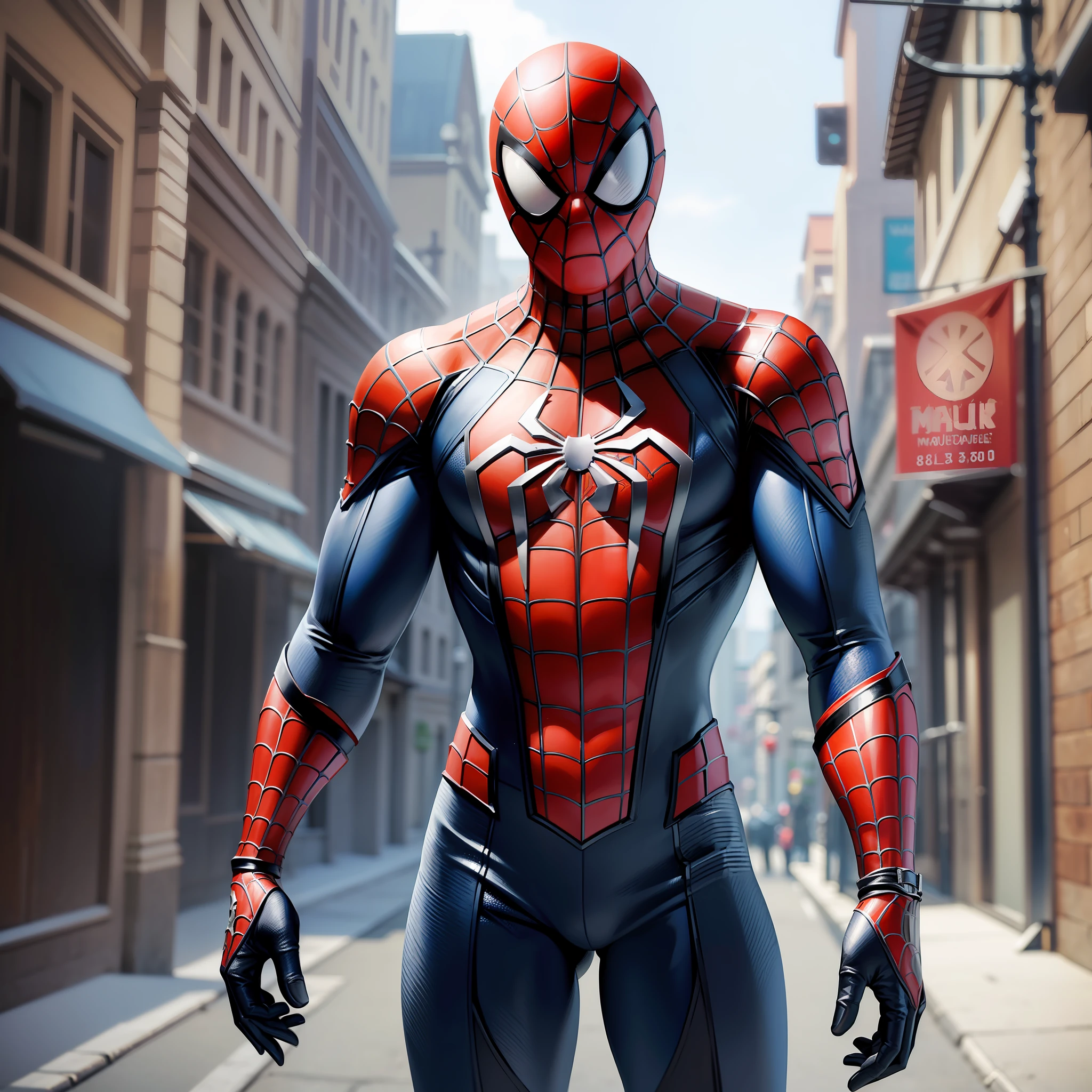 Spider-Man, ((Best Quality, 8k, Masterpiece :1.3)), Medieval Armor, ((Super Realistic HD Textures)), Perfect Figure, --Air 2:3 --auto --s2