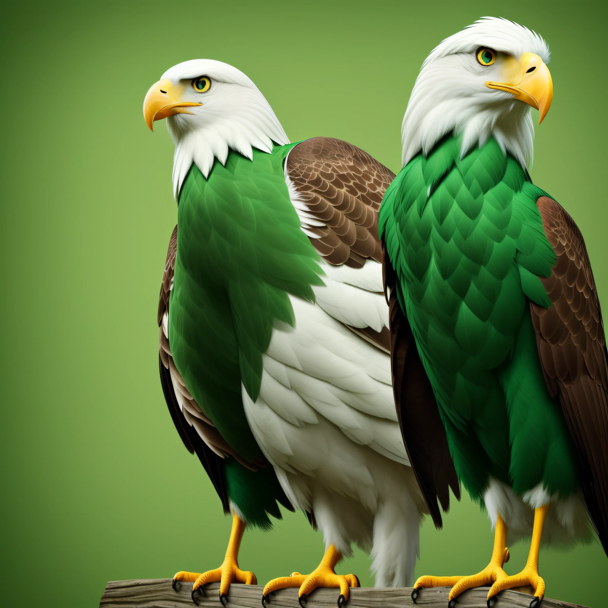 highly detailed realistic photography, anthropomorphic white eagle with human body in a basic green shirt standing with nothing in the background, pouring shirt, blasé, suit, eagle man, eagle man, epic portrait, anthropomorphic, green shirt, human body, wearing a green blouse, green t-shirt, in green t-shirt, the bird is wearing a green shirt, ultra realistic image, digital art animal photo, portrait, movie poster character sharpness, blurry background