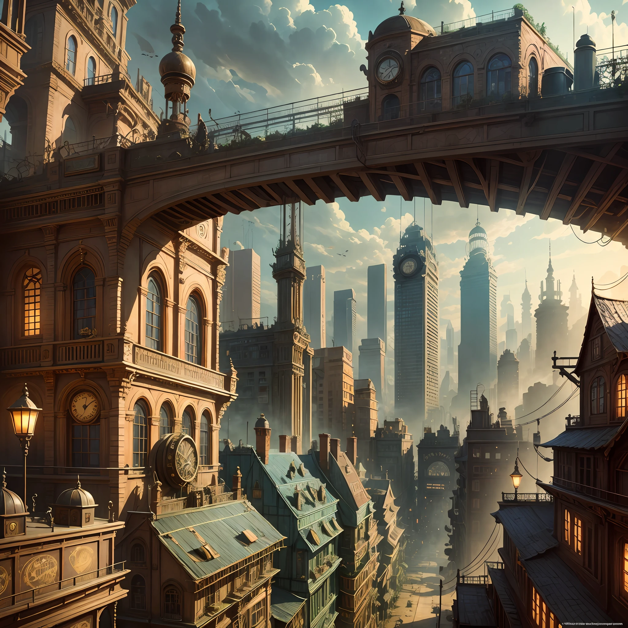 steampunk city wallpaper --auto --s2