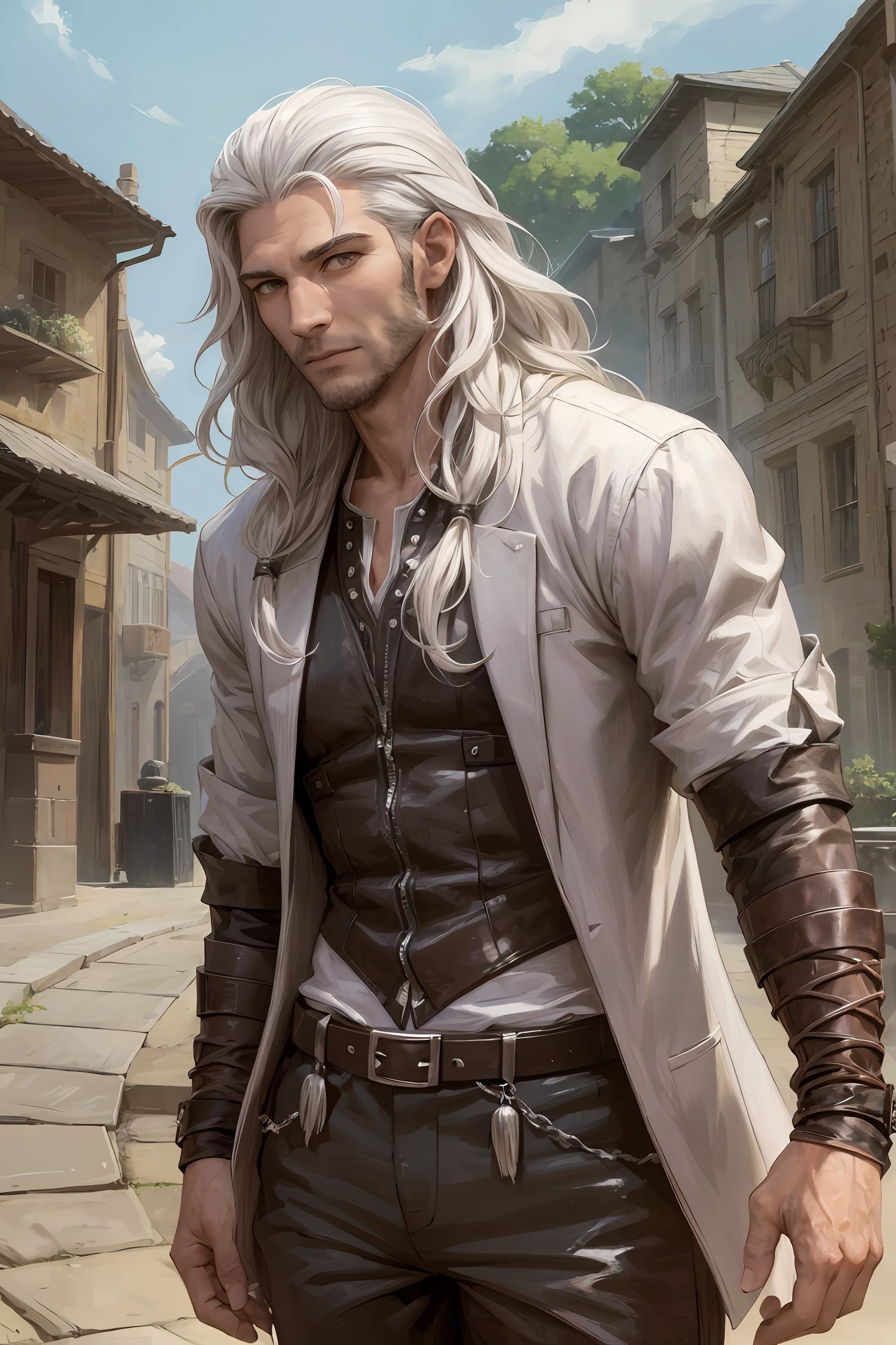 Zach McGowan ia Gerald of Rivia The whitcher séries, white hair, The whitcher game. --auto --s2