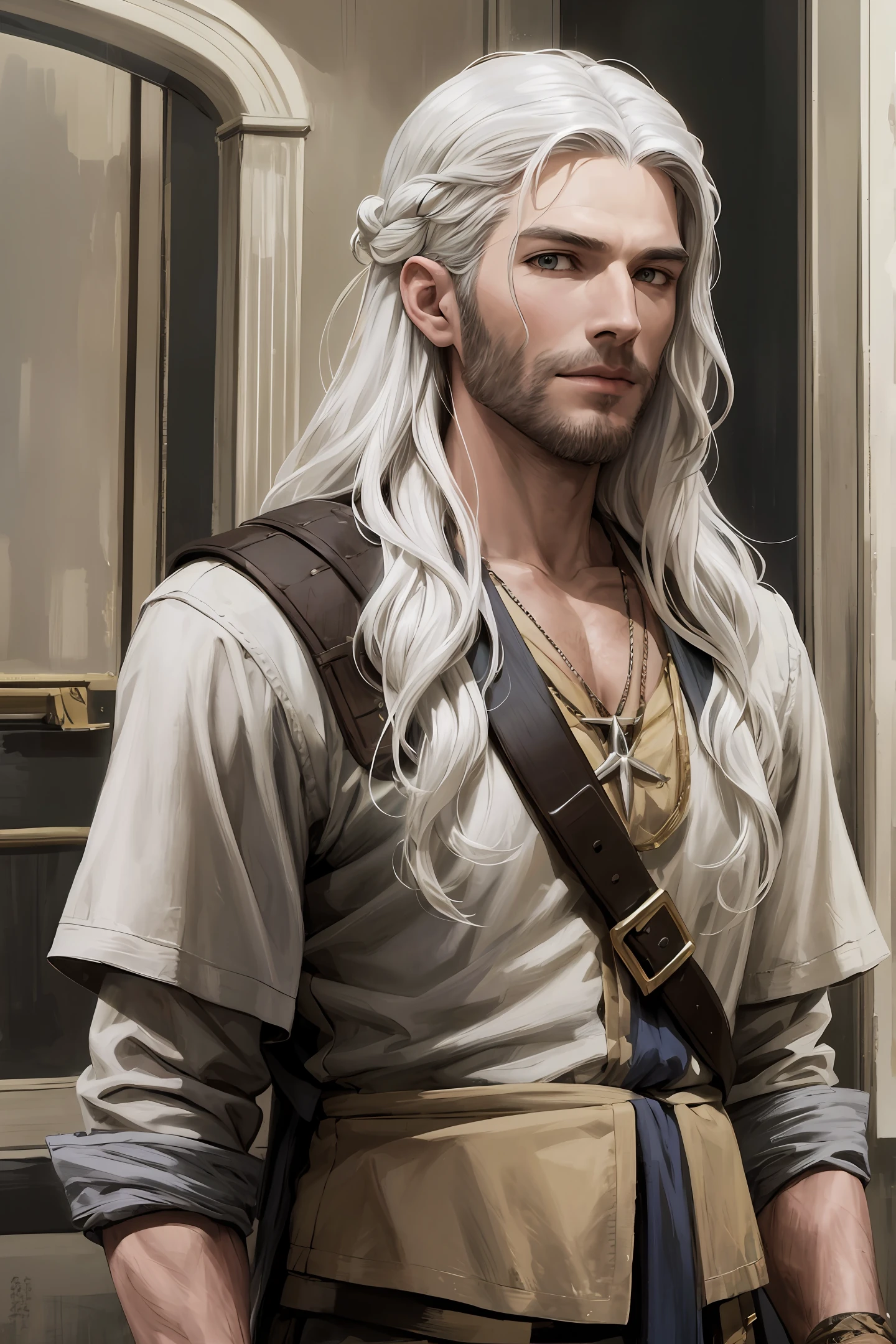Zach McGowan ia Gerald of Rivia The whitcher séries, white hair, The whitcher game. --auto --s2