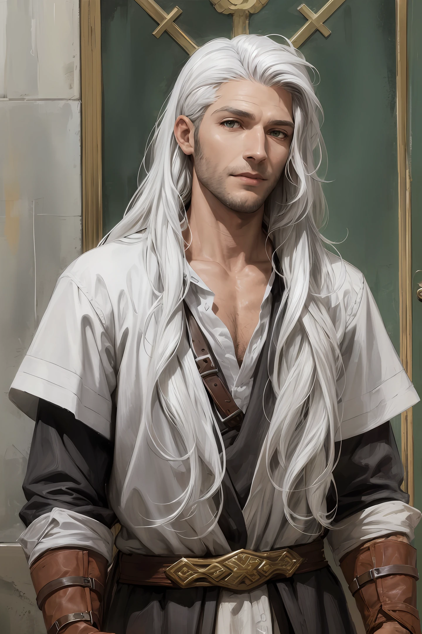 Zach McGowan ia Gerald of Rivia The whitcher séries, white hair, The whitcher game. --auto --s2