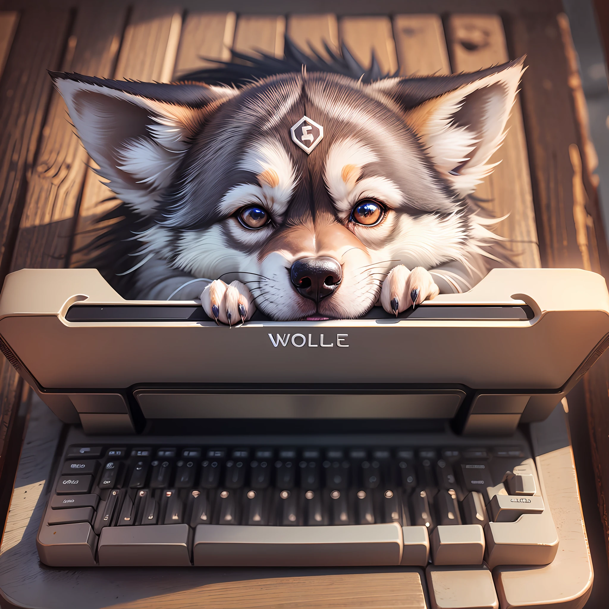 wolfpuppy typing on keyboard --auto --s2