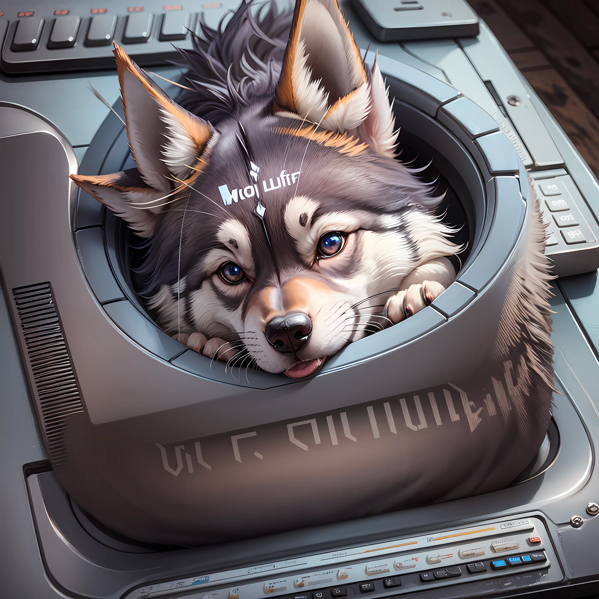 wolfpuppy typing on keyboard --auto --s2