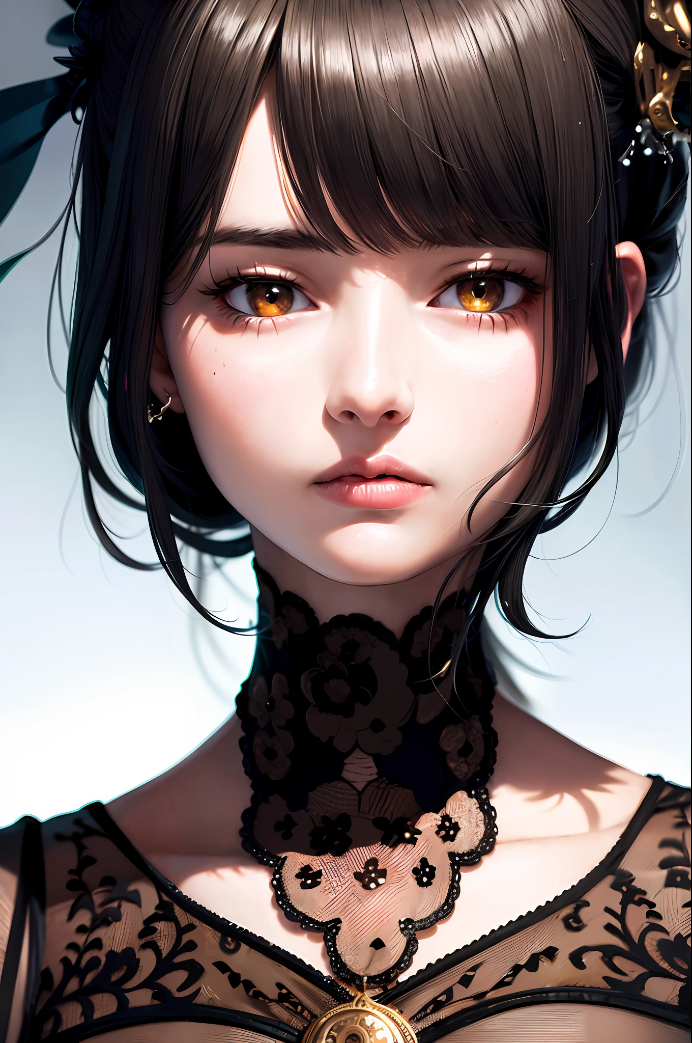 (masterpiece),(best quality:1.0), (ultra highres:1.0), detailed illustration, portrait, detailed, girls, detailed beautiful skin, face focus,dim light,grim theme,small waist