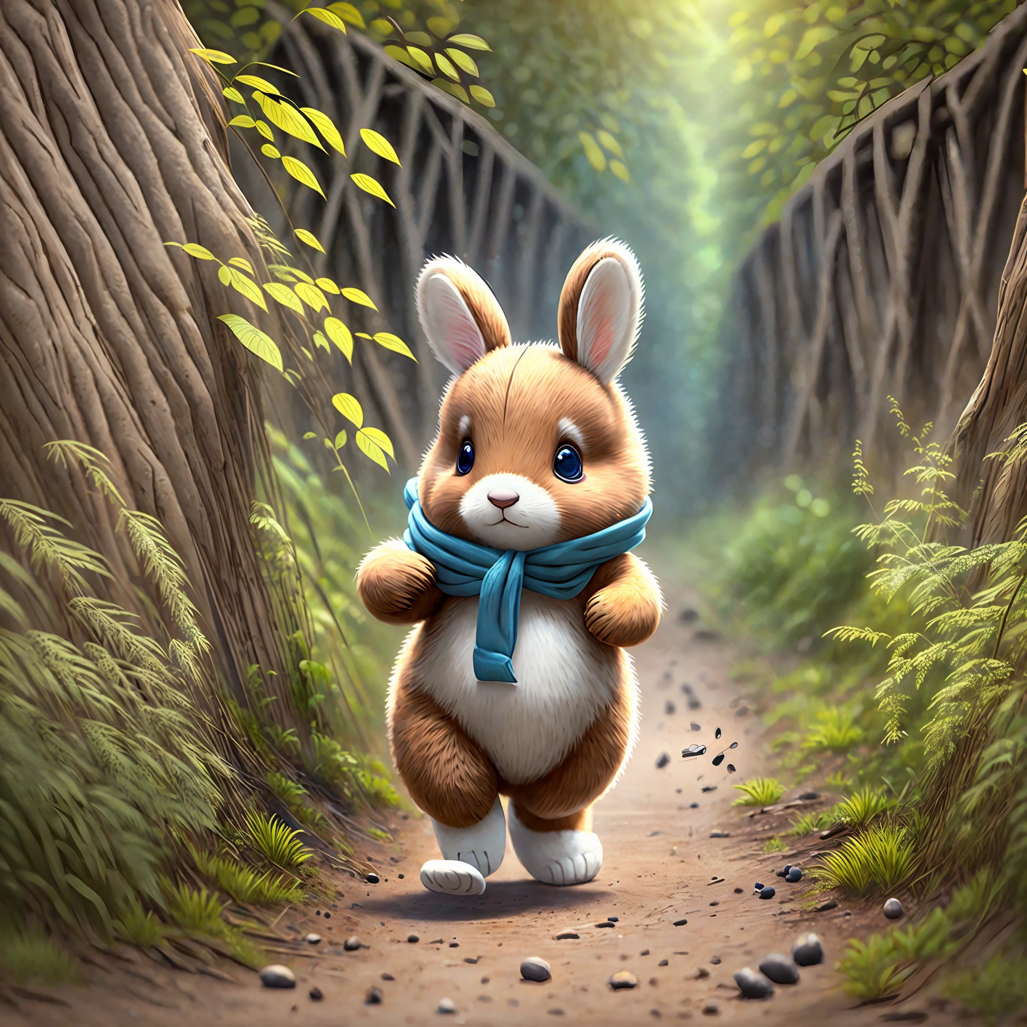 Little bear runs away with a cute little rabbit --auto --s2