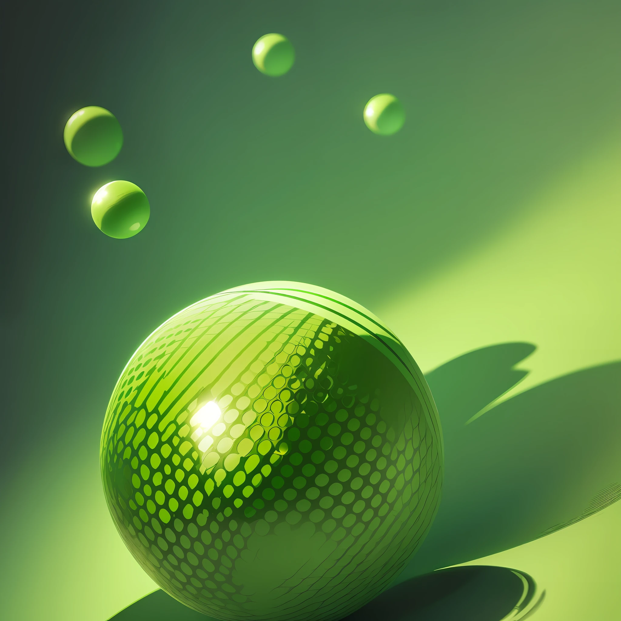 Ball with reflection with green background --auto --s2