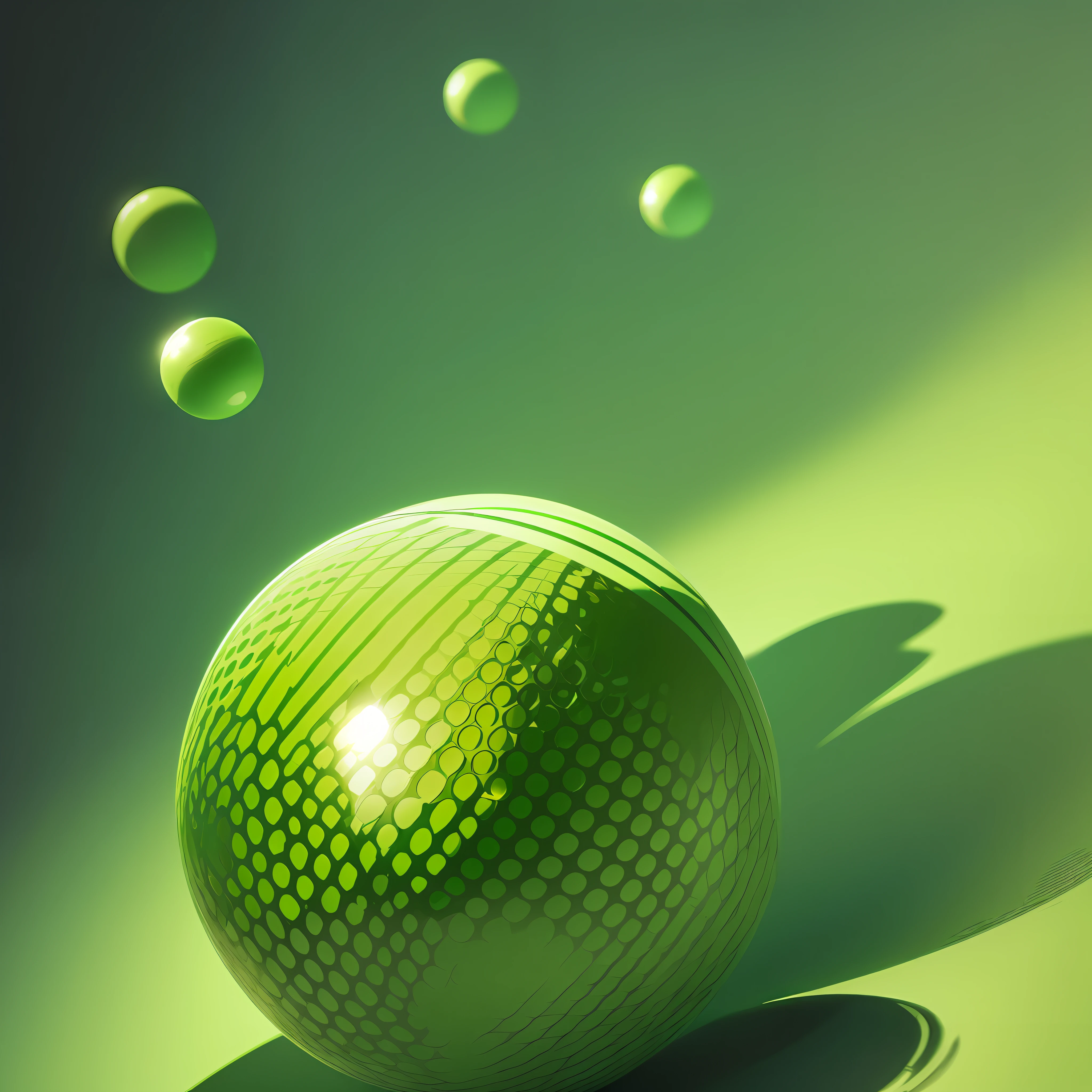 Ball with reflection with green background --auto --s2
