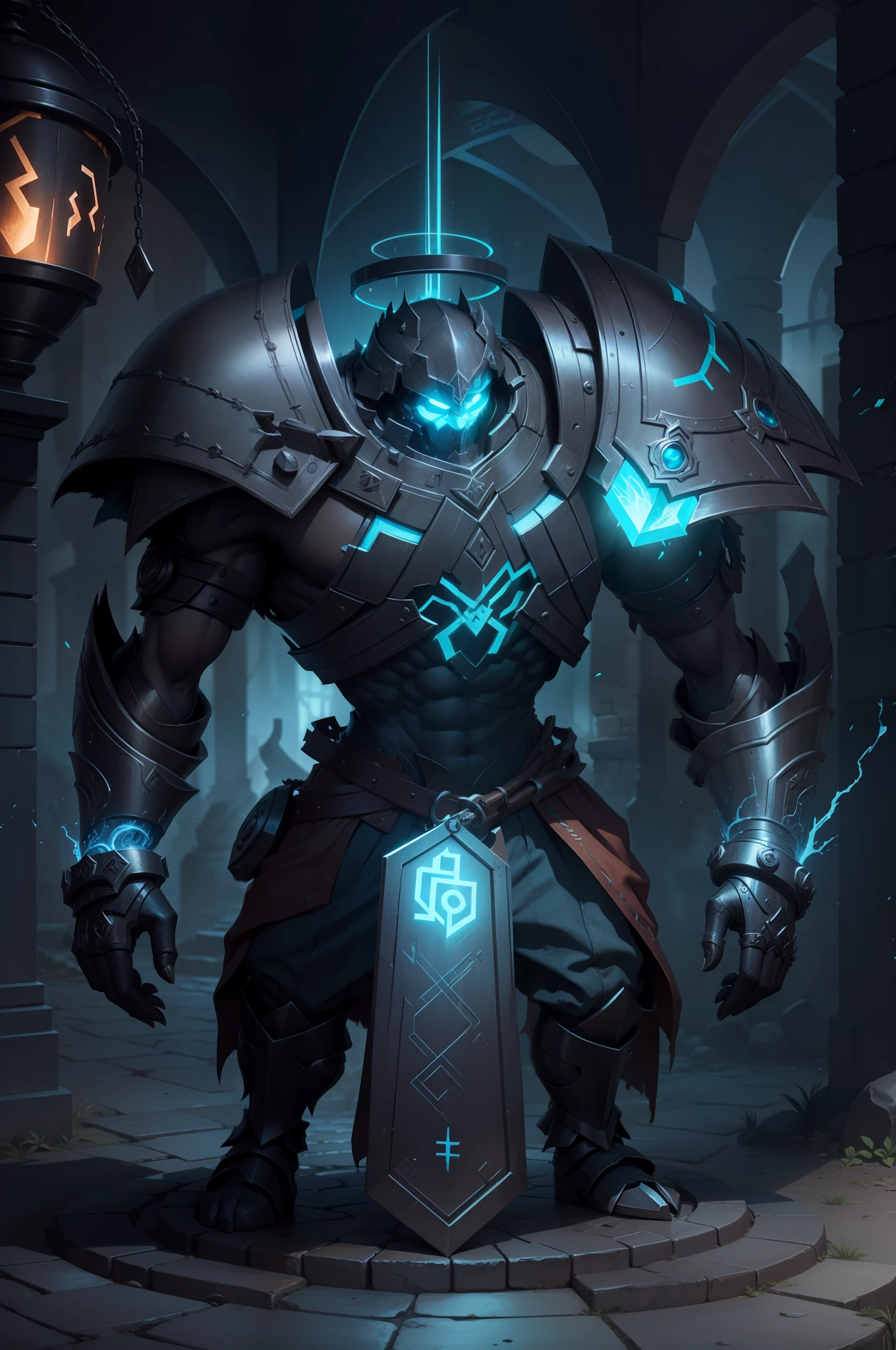 Golem metal steel, runes, gauntlet piques