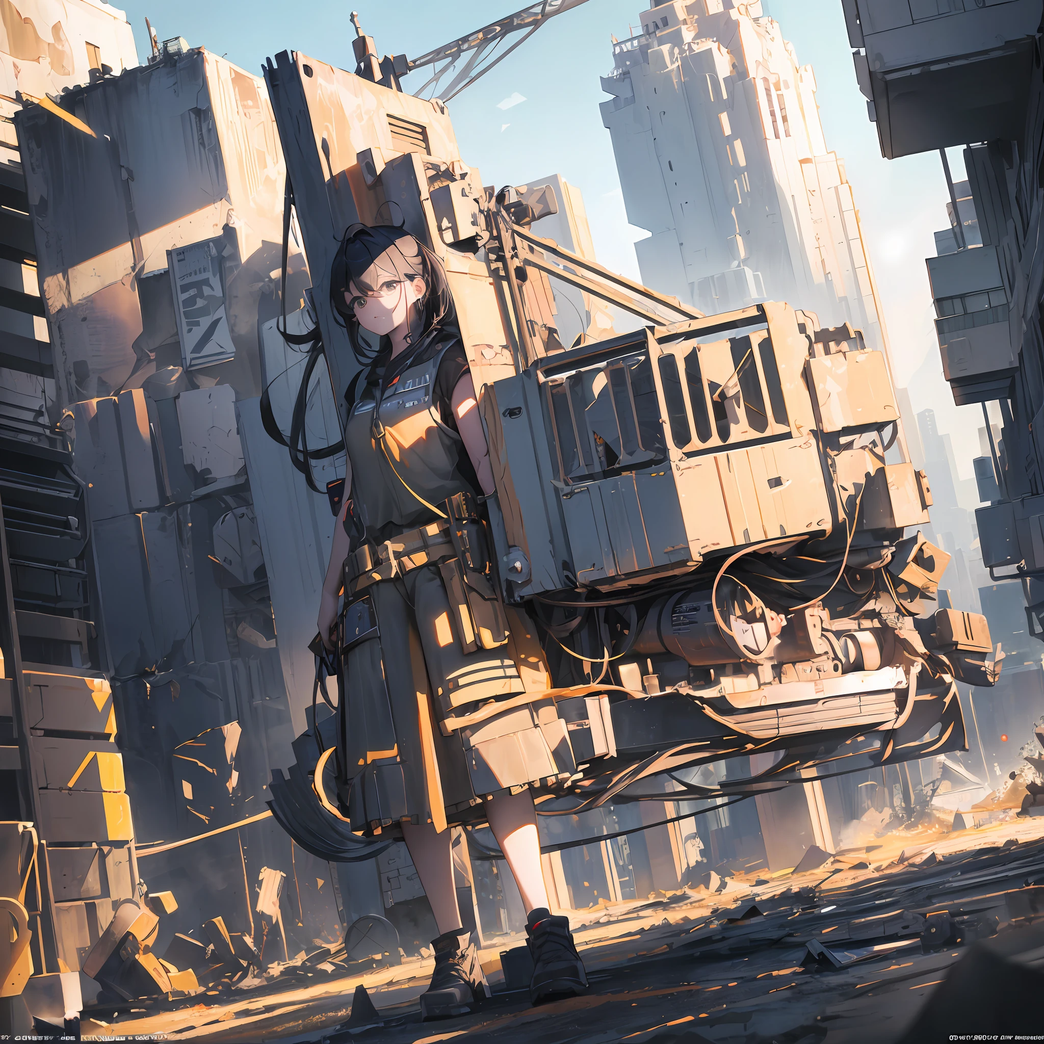 (((Heavy Equipment Girl))),Body is heavy machinery, shoulder to excavator, whole body, gradient hair, hair between eyes, Ahoge, Age:16, Beautiful face, White Niso, (Ultra fine CG Unity 8k wallpaper), (Masterpiece), (Best quality), (Ultra detail), (Best illustration), (Best shadow), (Ultra-fine and beautiful), Dynamic Angle, (Ultra-fine CG integrated 8k wallpaper), (Masterpiece), (Best illustration), ( Best Shadow), (Ultra-Fine and Beautiful), Dynamic Angle