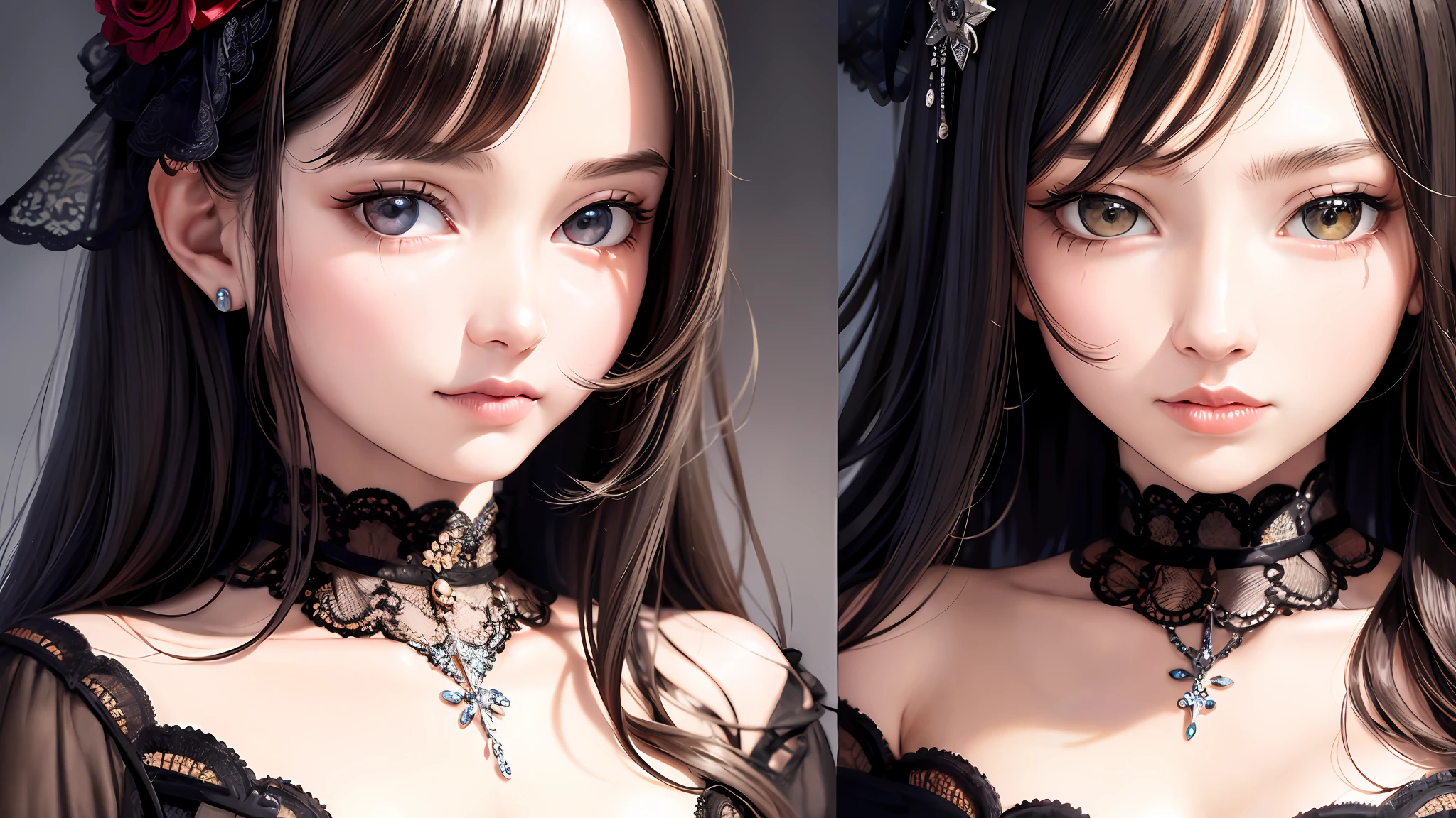 (masterpiece),(best quality:1.0), (ultra highres:1.0), detailed illustration, portrait, detailed, girls, detailed beautiful skin, face focus,dim light,grim theme,small waist