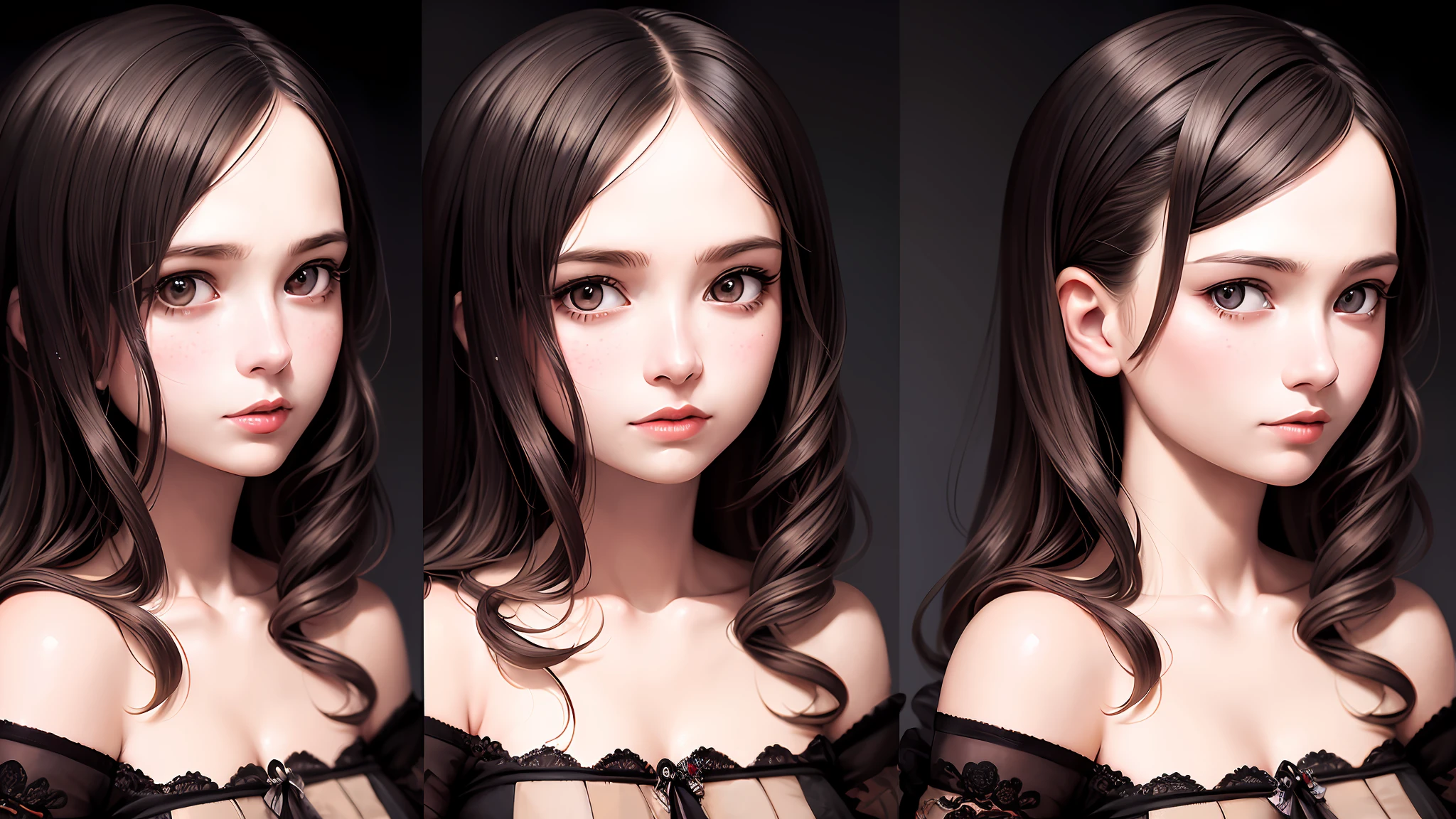 (masterpiece),(best quality:1.0), (ultra highres:1.0), detailed illustration, portrait, detailed, girls, detailed beautiful skin, face focus,dim light,grim theme,small waist