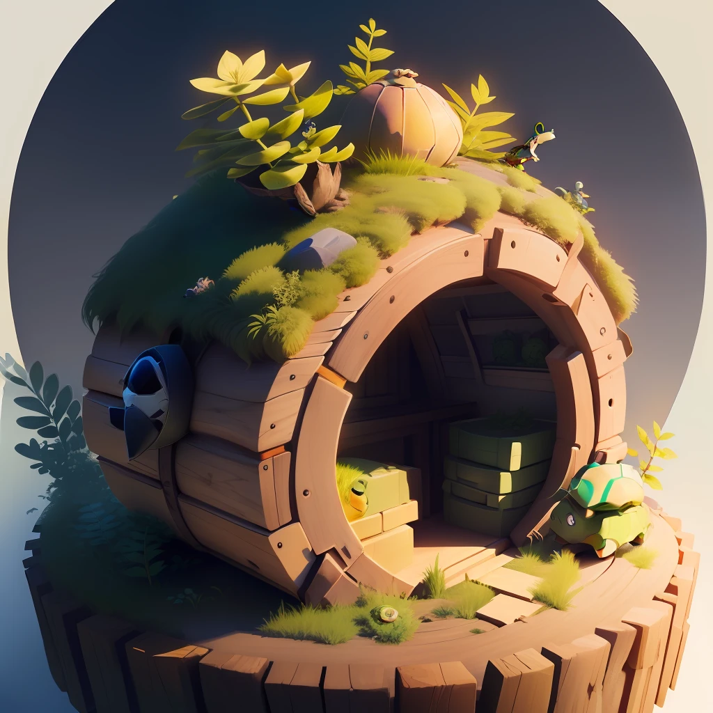 A cartoon character, inspired by a small turtle