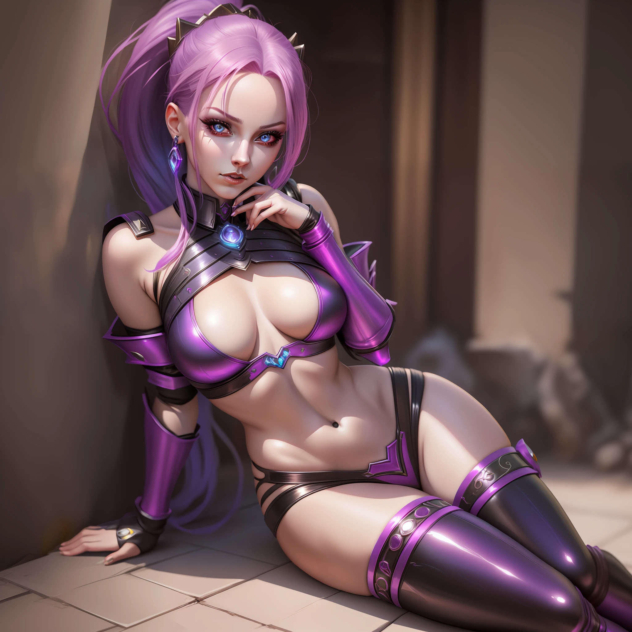 Jinx arcane , cute, sexy look, gorgeous boobs, shiny body, hypersexy armor, good lighting, realistic 4k photo