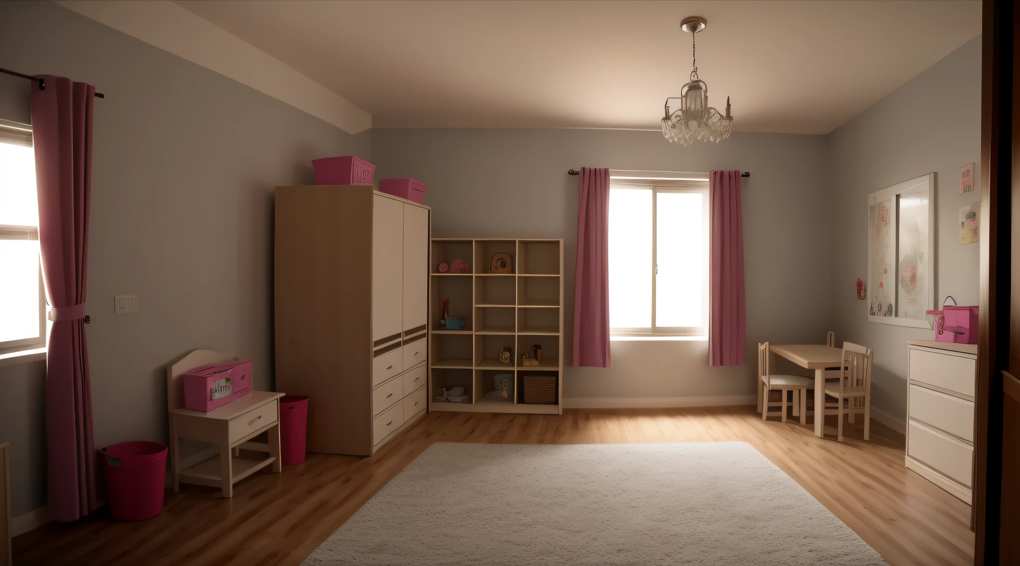 a girl's room, interior of a house, spacious