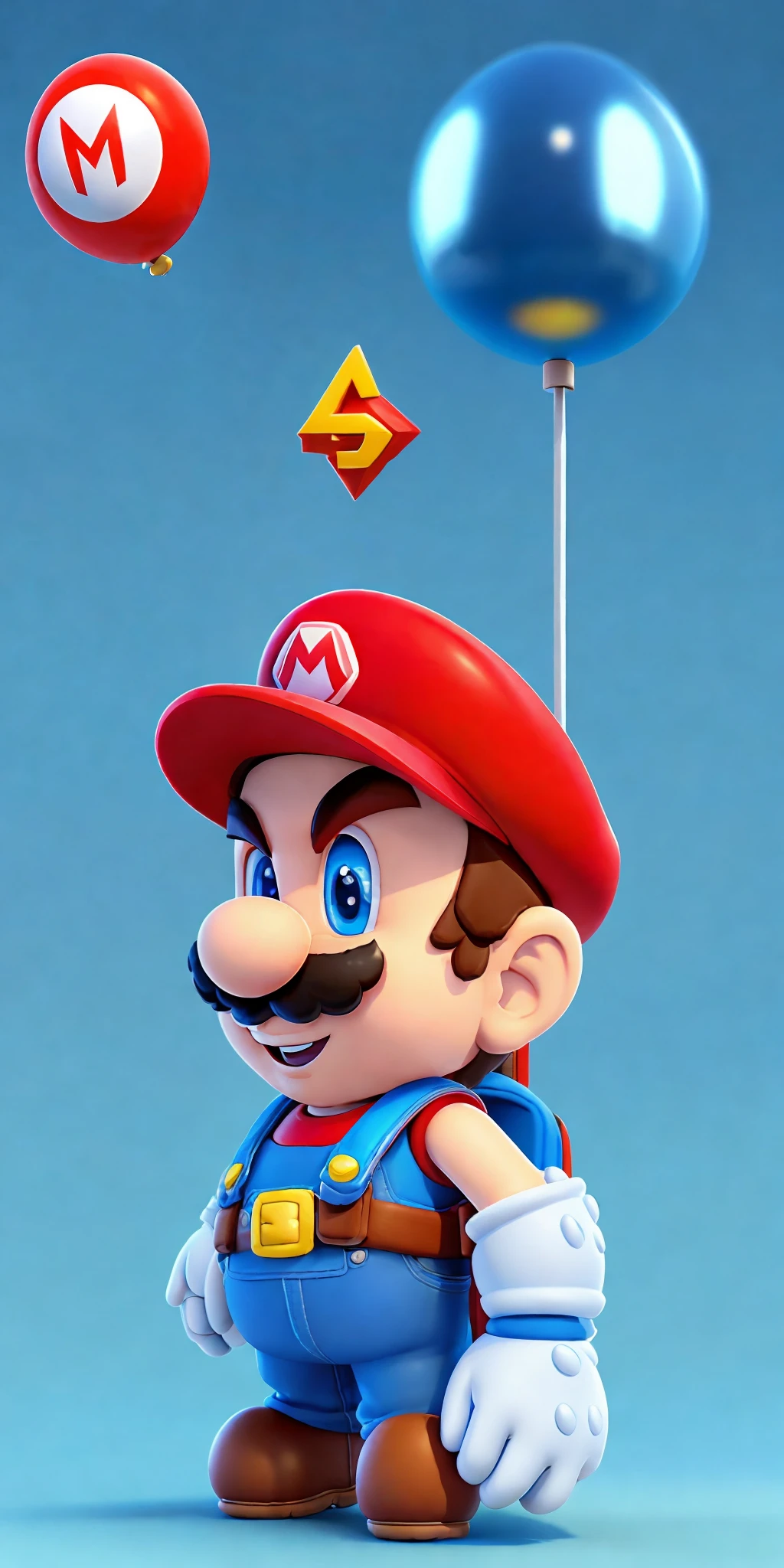 a close up of a toy of a person with a backpack, portrait of mario, portrait of super mario, cute 3 d render, super mario portrait, super detailed render, 3 d character render, hyper real render, toon render keyshot, high detail iconic character, video game characters designs, 3 d character art, mario as a real person, fan artwork of mario
