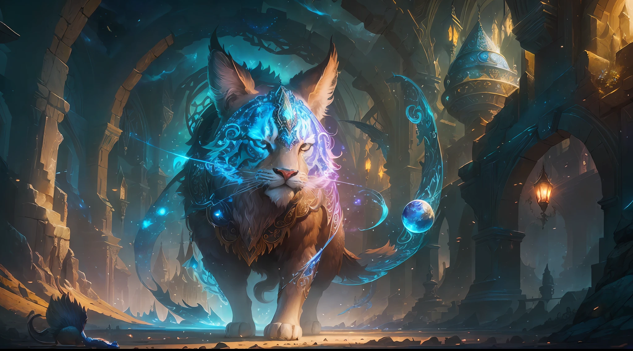 ((high quality)), ((detailed)), ((fantasy)), illustration, perspective (45-degree overhead angle), theme (magical universe style), scene elements (animal arena), image quality (3D rendering effect, exquisite details, beautiful lighting) --auto --s2