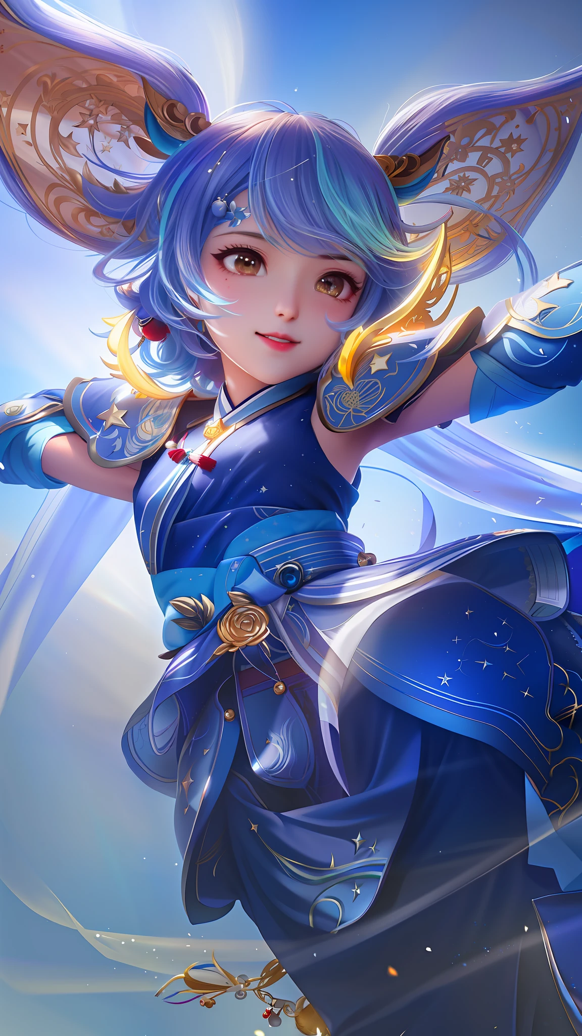 best quality, masterpiece, highres, 1girl,blush,(seductive smile:0.8),star-shaped pupils,china hanfu,hair ornament,necklace, jewelry,Beautiful face,upon_body, tyndall effect,photorealistic, dark studio, rim lighting, two tone lighting,(high detailed skin:1.2), 8k uhd, dslr, soft lighting, high quality, volumetric lighting, candid, Photograph, high resolution, 4k, 8k, Bokeh