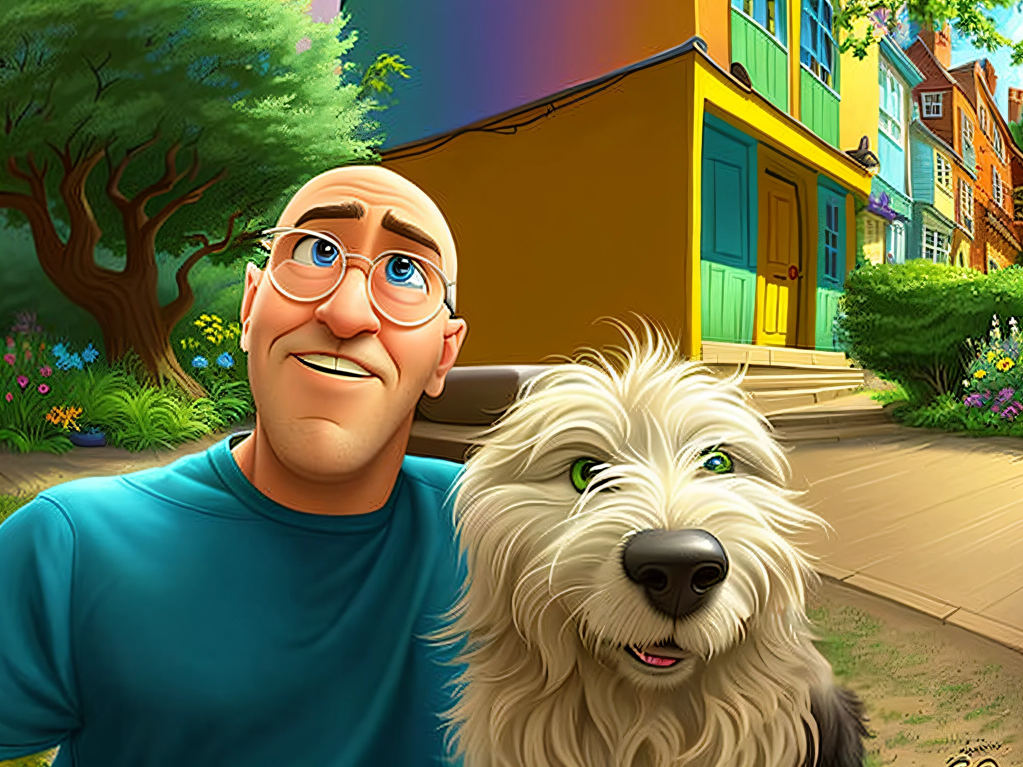 correct the animal's hair, completing the void with more accompanying the dog's outline