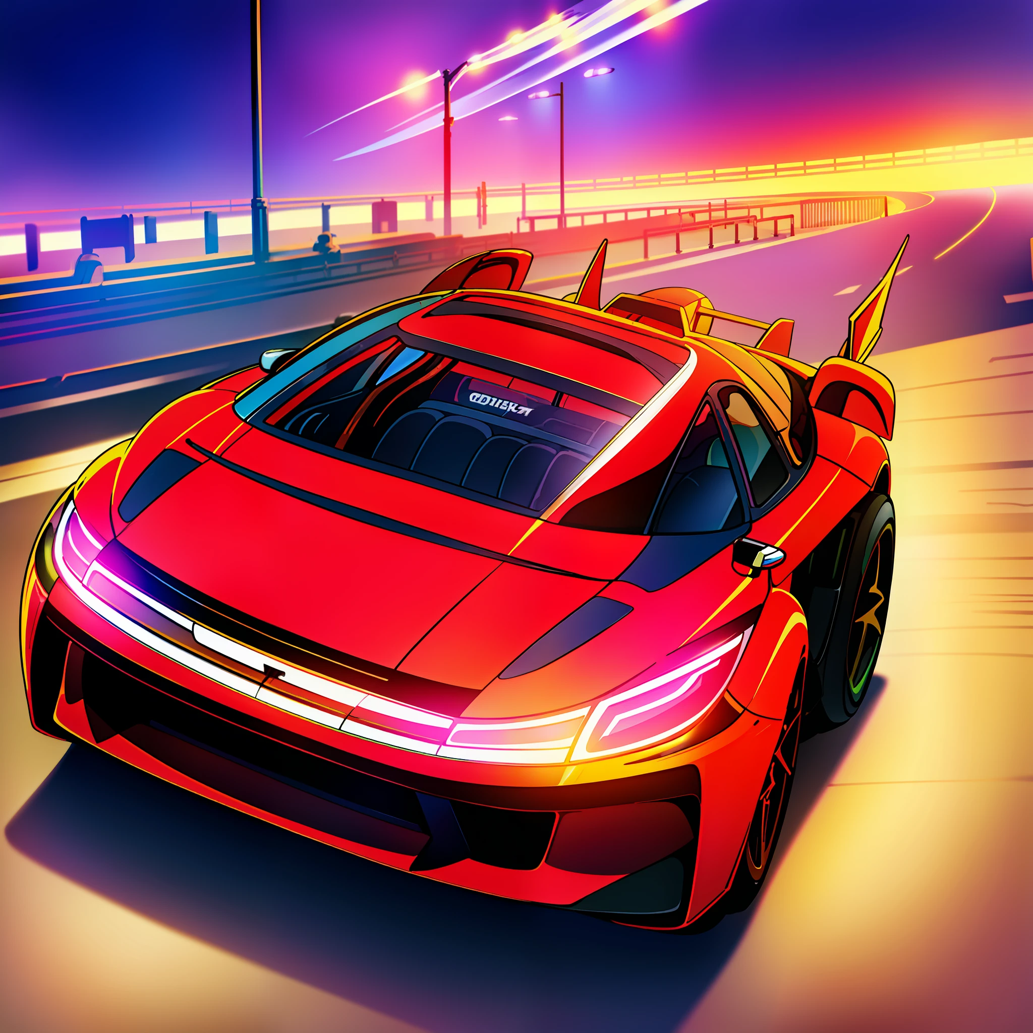 create a car racing style mobile game, Garena speed drifters,QQSpeed,gkart, vibrant color car making drifter on the tracks,anime style,high quality,UHD