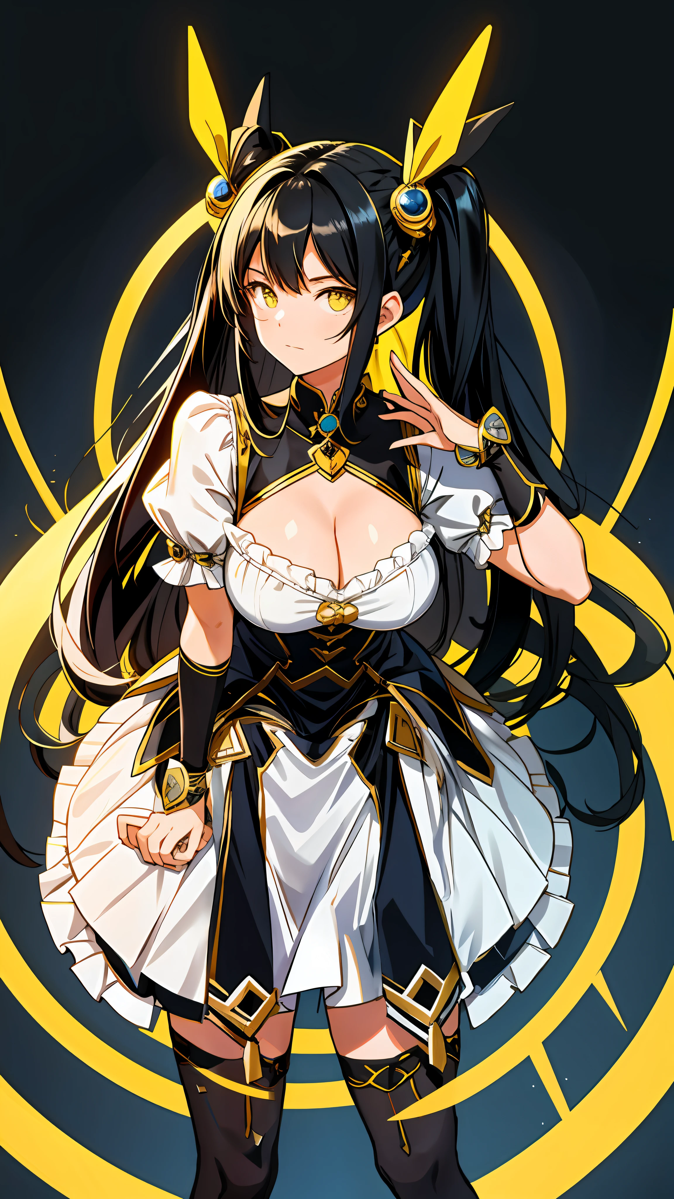 A woman in a white dress and black hair with a sword - SeaArt AI