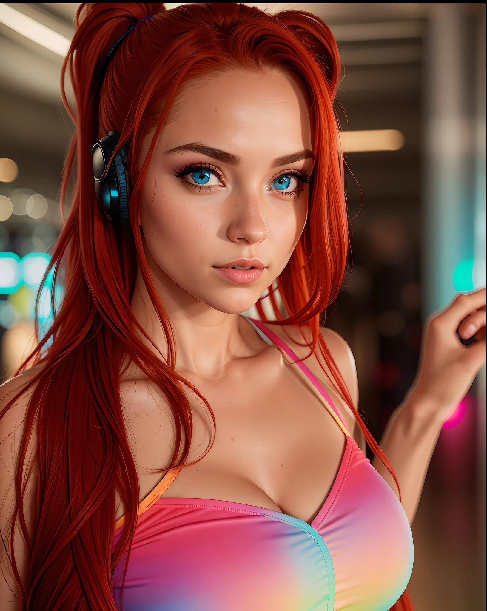 upper body, female dj, colorful clothes , quirky, vibrant appearance, playful accessories, creative behavior, imaginative, sensual, spontaneous,
dj headphones, mixing console, music club, night club, indie theaters, people dancing on the dance floor background, underground danceclub,,
photorealistic, photo, masterpiece, realistic, realism, photorealism, high contrast, photorealistic digital art trending on Artstation 8k HD high definition detailed realistic, detailed, skin texture, hyper detailed, realistic skin texture, armature, best quality, ultra high res, (photorealistic:1.4),,
high resolution, detailed, raw photo, sharp re, by lee jeffries nikon d850 film stock photograph 4 kodak portra 400 camera f1.6 lens rich colors hyper realistic lifelike texture dramatic lighting unrealengine trending on artstation cinestill 800,,
low angle photo of a gorgeous, 38 year old woman, blue eyes, milf, healthy skinny,short, clean skin texture, small, big lips, little noose, sexy, wearing, coat, tight jeans, scarf, (red long hair in ponytail), redhead, red hair, slightly opened mouth, insanely detailed eyes, little boops, tiny boops, small tits, small perky breasts(perky breasts), perky, skinny, 2/3 body crop, 8 mm art lens, f 1. 1, sharp focus, 8 k high definition, insanely detailed, photorealistic, big shoulder, little neck, long lash, full lips, big lower lip, pink lips, firm breast, firm pushup, push up, firm chest,,