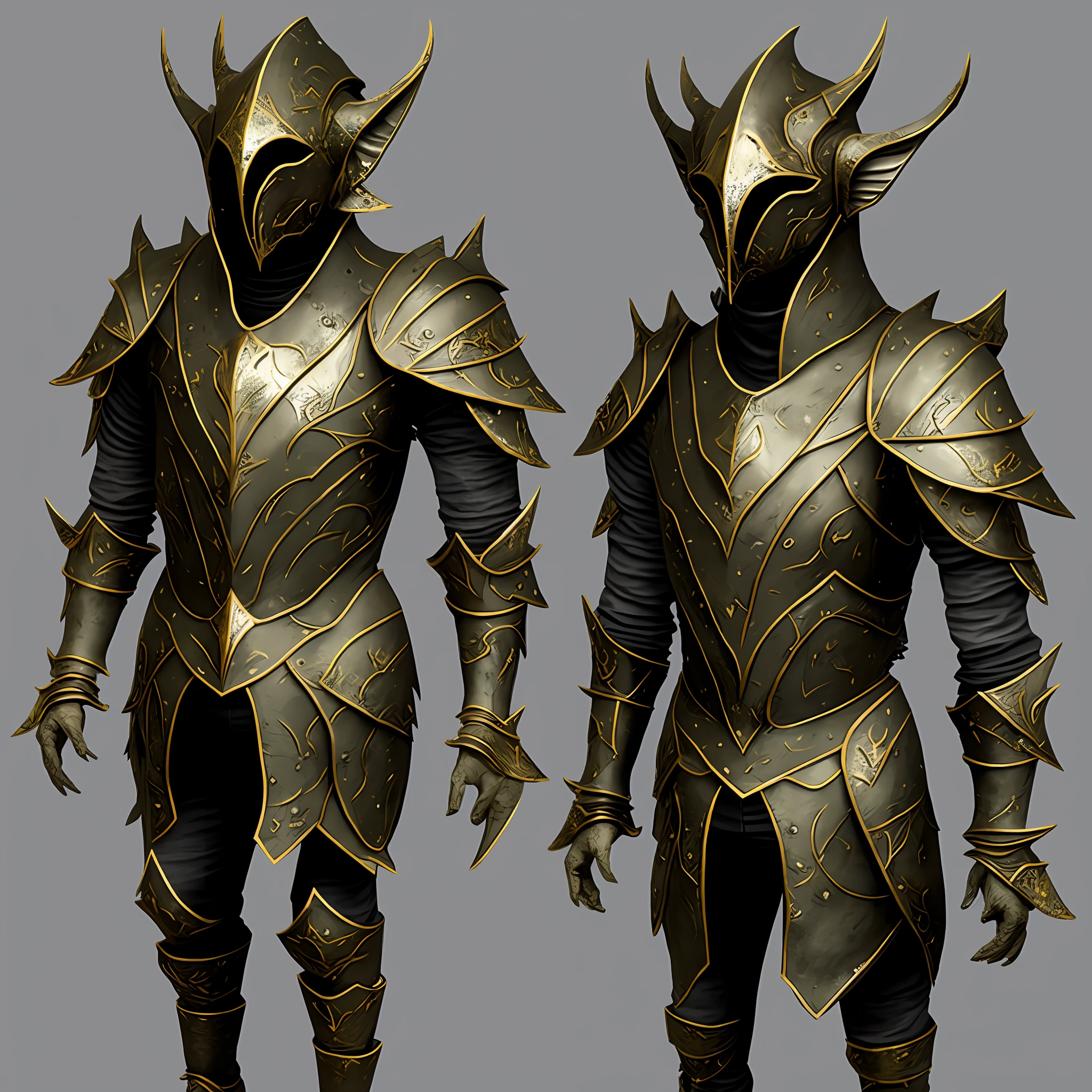 Falmer's heavy armor is a set of equipment worn by the Falmers, a race of elves that has suffered deep corruption and become blind and fierce. This armor is characterized by its grotesque and corroded appearance, with a distorted and dark aesthetic.
Falmer's armor is made up of several pieces that cover the entire body, including helmet, breastplate, shoulder pads, armbands, leggings, and boots. Each piece is made of a dark, twisted metal, as if it had been subjected to years of corrosion and deterioration. The surface of the armor is covered by a viscous, green substance that exudes an unpleasant smell.
This armor is designed to provide maximum protection to the wearer. The pieces are reinforced with thick plates and have several layers to absorb the blows. However, due to its corroded and deteriorated nature, Falmer's armor does not offer the same durability as other sets of heavy armor.
In addition to physical protection, Falmer's armor also possesses mystical properties. It is imbued with dark magic, giving the user some resistance against magical attacks and allowing the performance of offensive spells more effectively. However, the use of this armor can also have negative effects on the sanity and mind of the wearer, due to its connection to the Falmers and their corruption. Put a tall Elf on this armor
