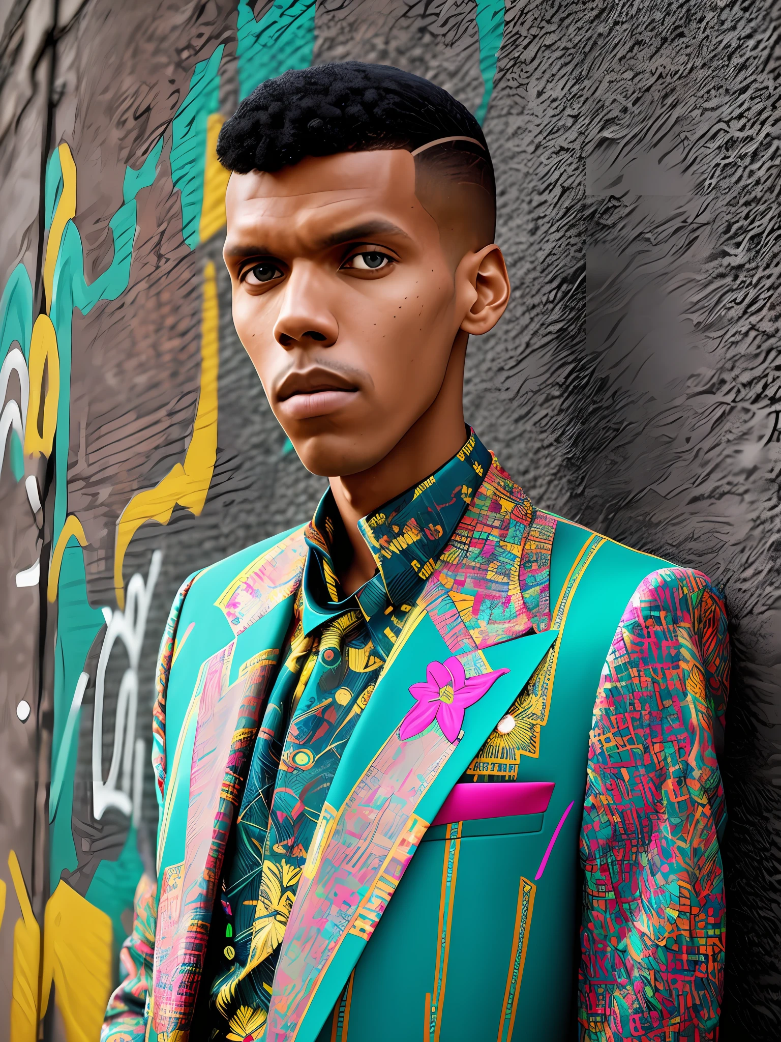 Stromae:
Masterpiece Photography Ultra Realistic Description: Stromae, the genre-bending artist, commands attention in this hyper-realistic 4K photograph. He is depicted in a modern and edgy ensemble, showcasing his eclectic style and boundary-pushing creativity. The setting is an industrial urban landscape, with graffiti-covered walls and neon lights, capturing the urban energy that permeates Stromae's music. Stromae's intense gaze and confident posture reflect his thought-provoking lyrics and captivating stage presence, solidifying his status as a trailblazer in French music.