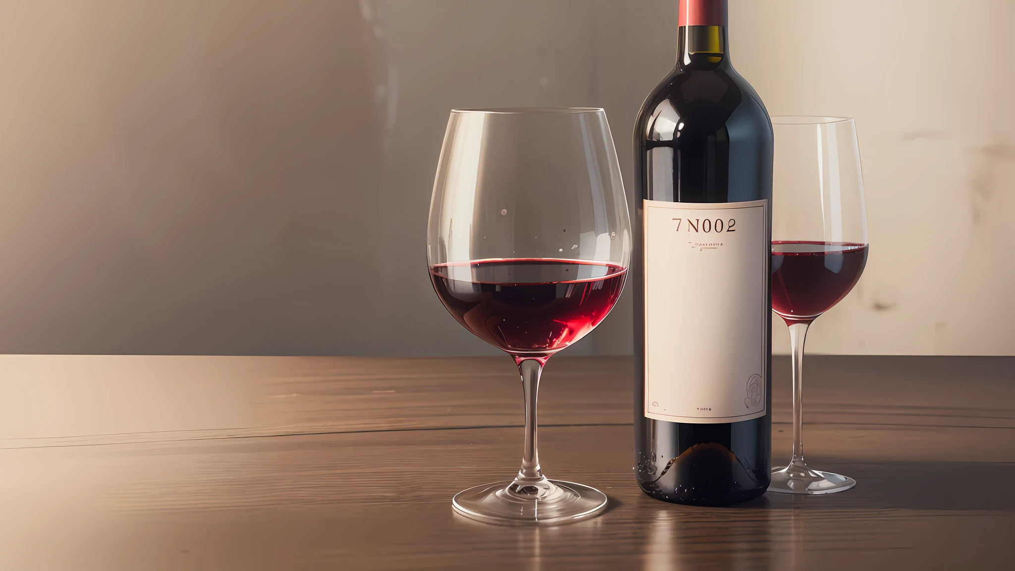wine bottle,standingon, on the table ,750ml ,white label with no description,cimercial photography,natural light,realistic photo 1000 --auto --s2