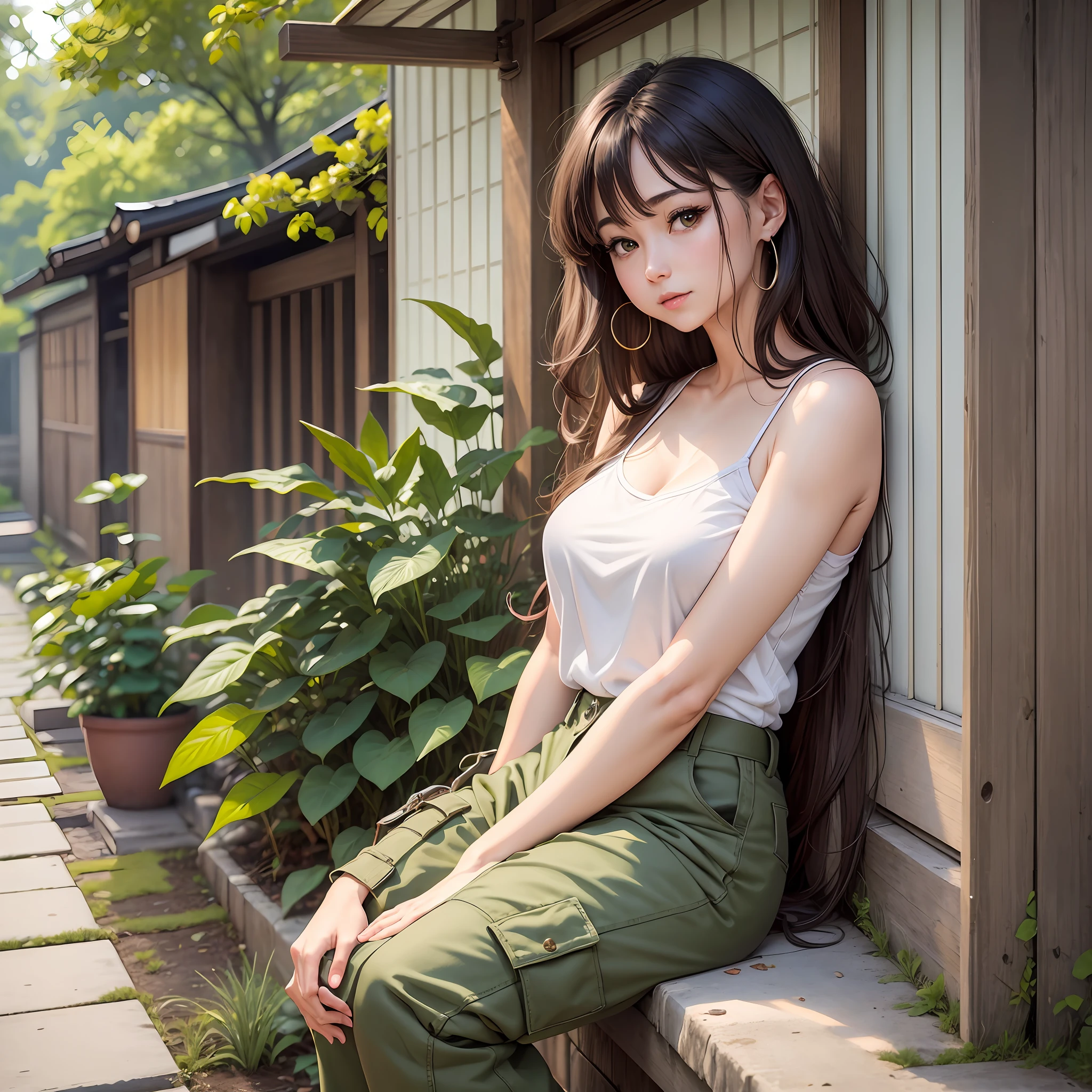 Middle aged woman, beauty, adult, Japan woman, dark brown hair, white camisole, green cargo pants, Japan, 50s, beauty, Japan middle-aged woman, sexy https://scontent-itm1-1.xx.fbcdn.net/v/t1.18169-9/19657176_904701229668430_1057721568057624519_n.jpg?_nc_cat=101&cb=99be929b-3346023f&ccb=1-7&_nc_sid=09cbfe&_nc_ohc=TUIp1fhgbPwAX-HxQeR&_nc_ht=scontent-itm1-1.xx&oh=00_AfBzRpMWXRGkfSJ6Z_Lel-oOKeadf87rPbEDmdgTq6ZEMQ&oe=64BDBA07 --auto --s2