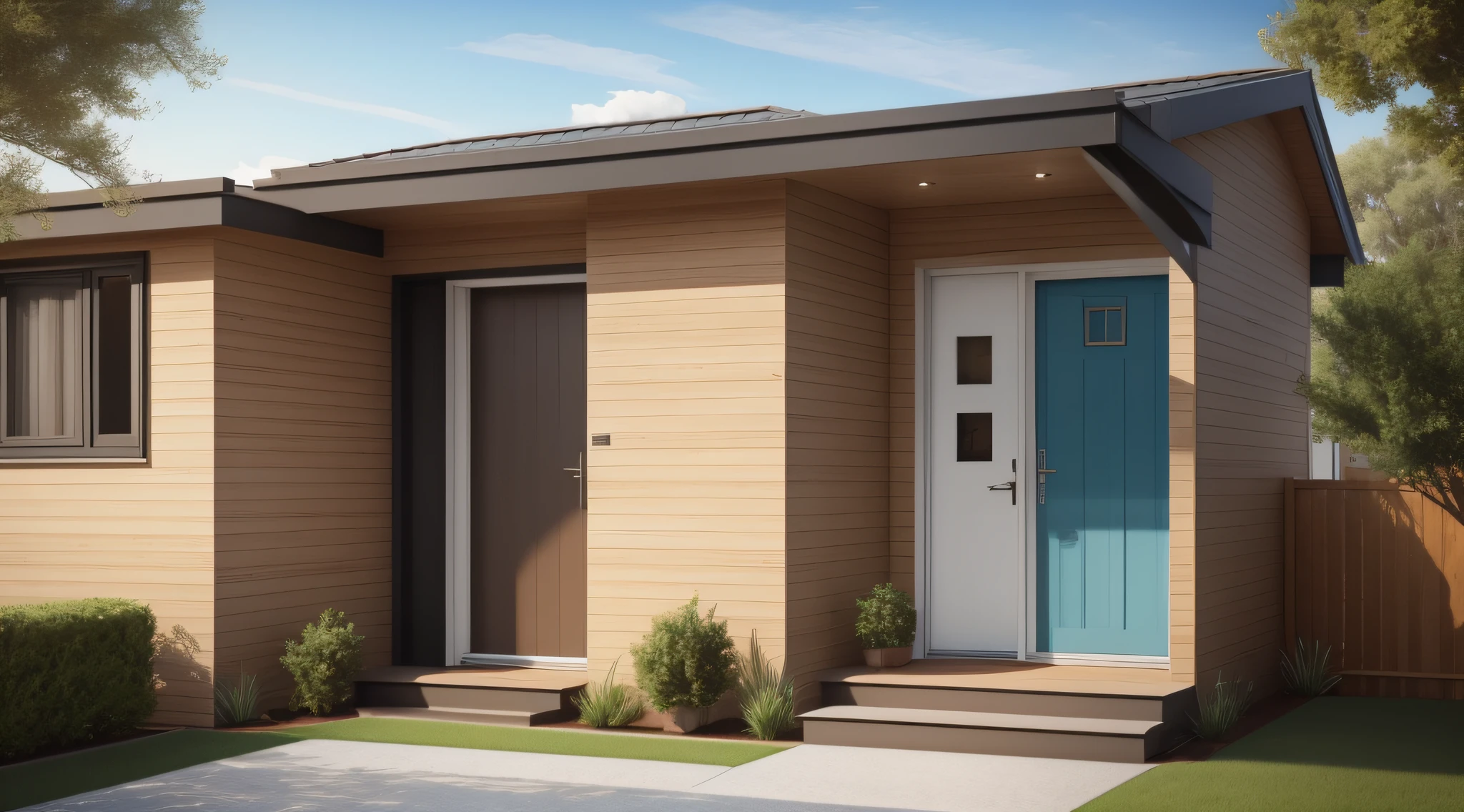 Approximate view of a house, near the door, urban,