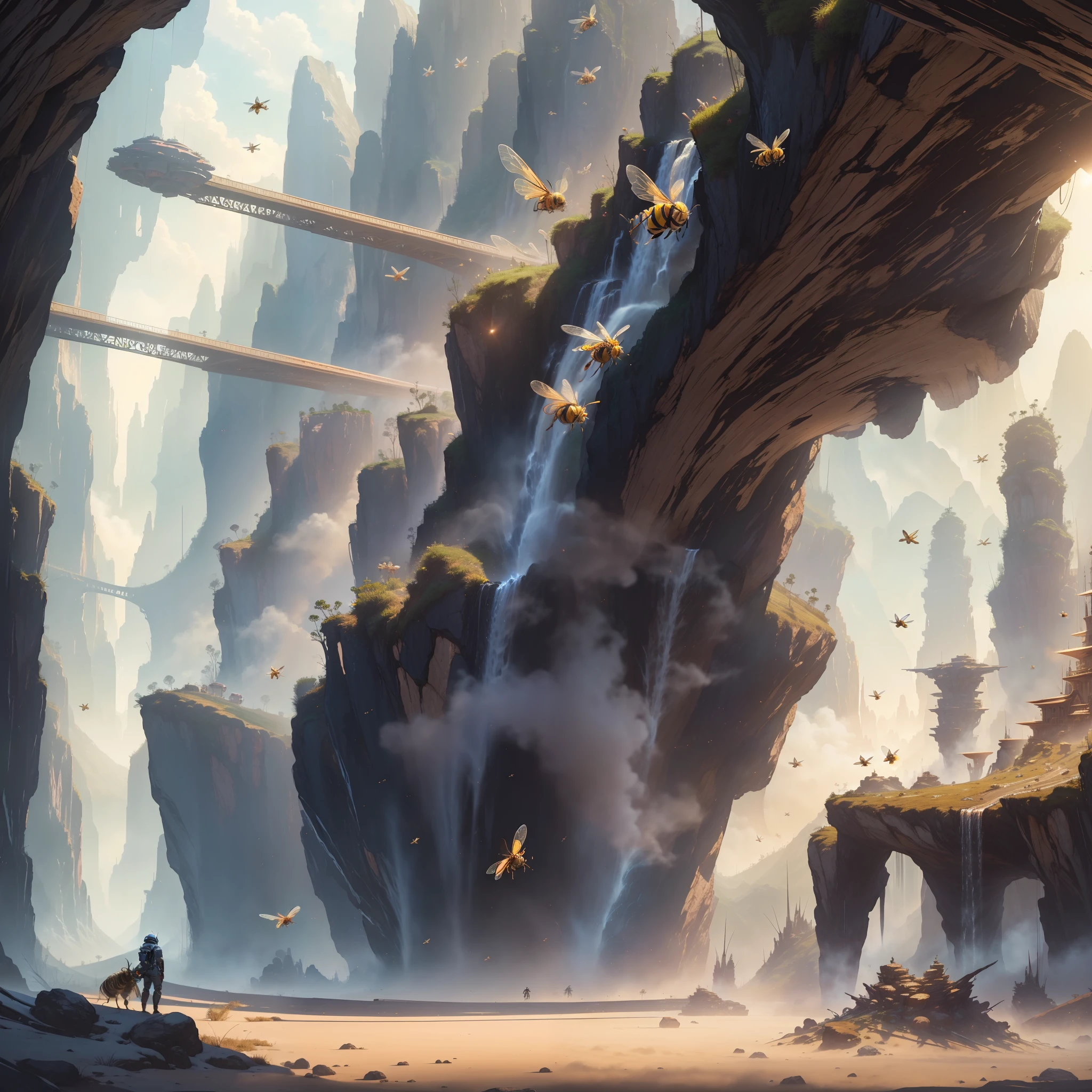 ((Masterpiece)), ((High Quality)), ((Best Quality)), (Highly Detailed 8k Wallpapers), Beehive, Sci-Fi Movie --auto --s2