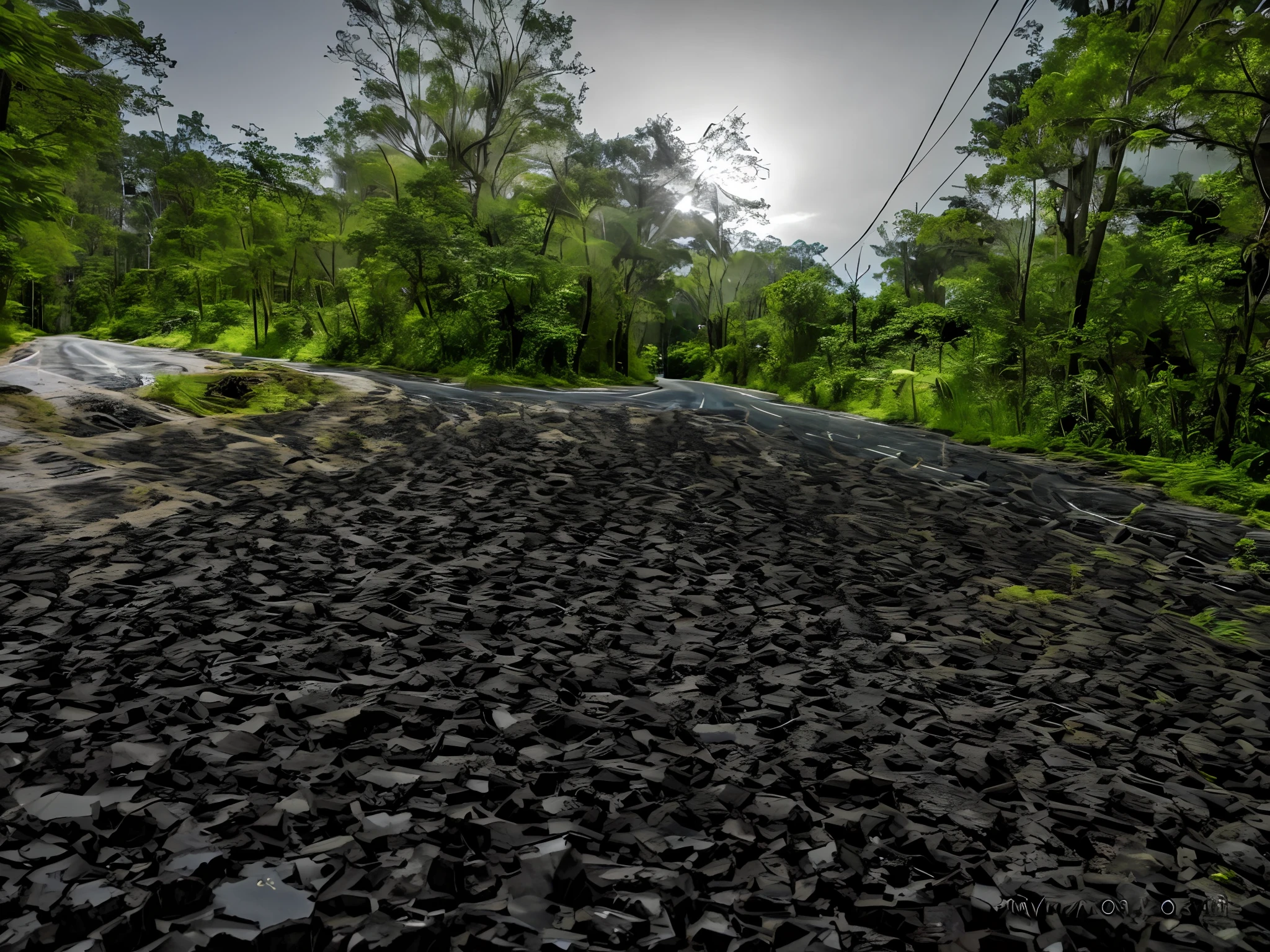 there is a black and white photo of a road with trees, hilly road, paved roads, accurate roads, on a road, road in a forest road, stony road, unobstructed road, some of the blacktop is showing, natural stone road, shot on nikon z9, paved, tar roads, captured with sony a3 camera