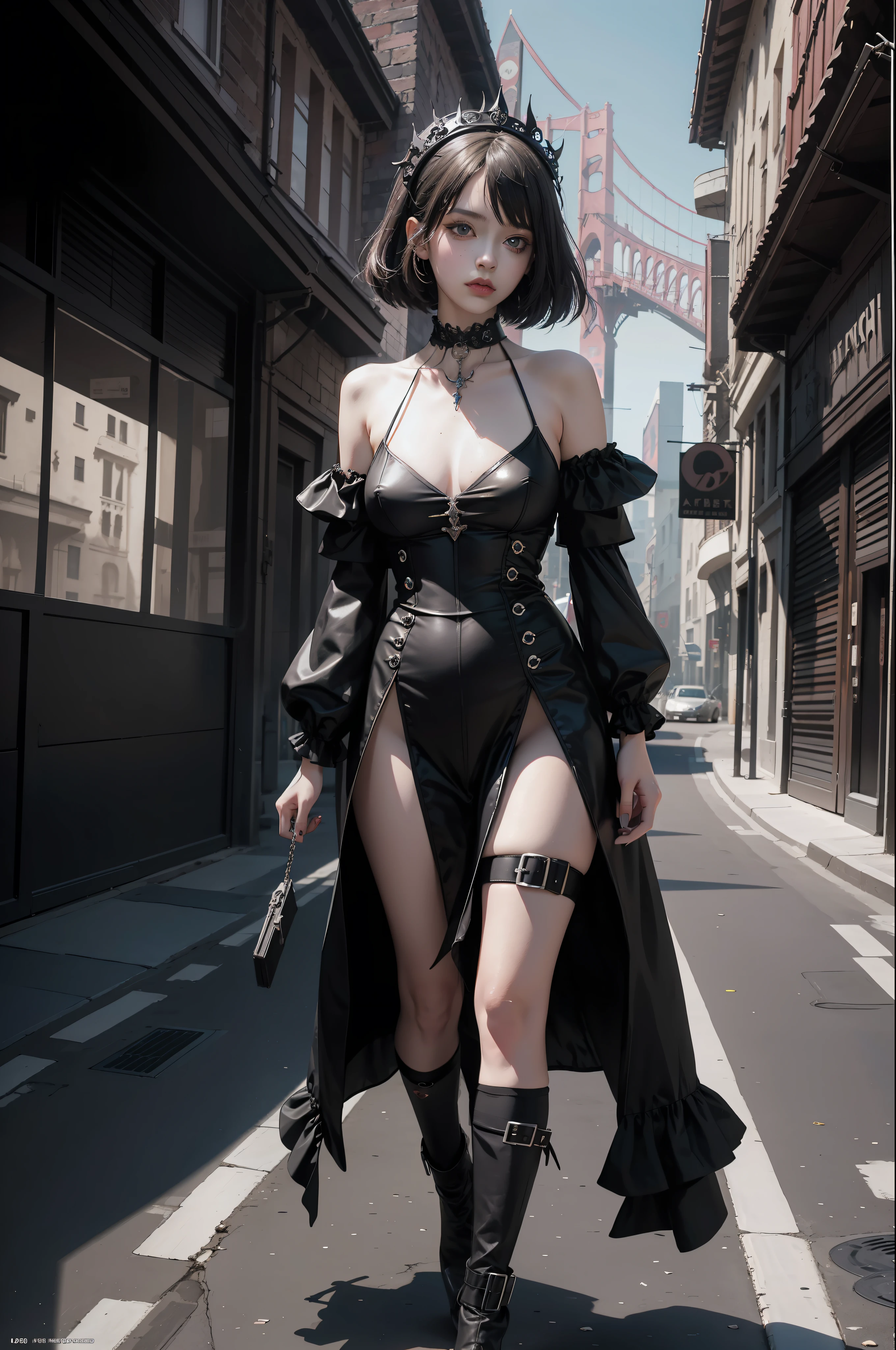 Conceptual Art, Absurd, Surrealism, High Resolution, Official Art, Unity 8k wallpaper, Ultra Detailed, Gothic , Barrot architecture, cyberpunk, aesthetics, masterpiece, best quality, realistic