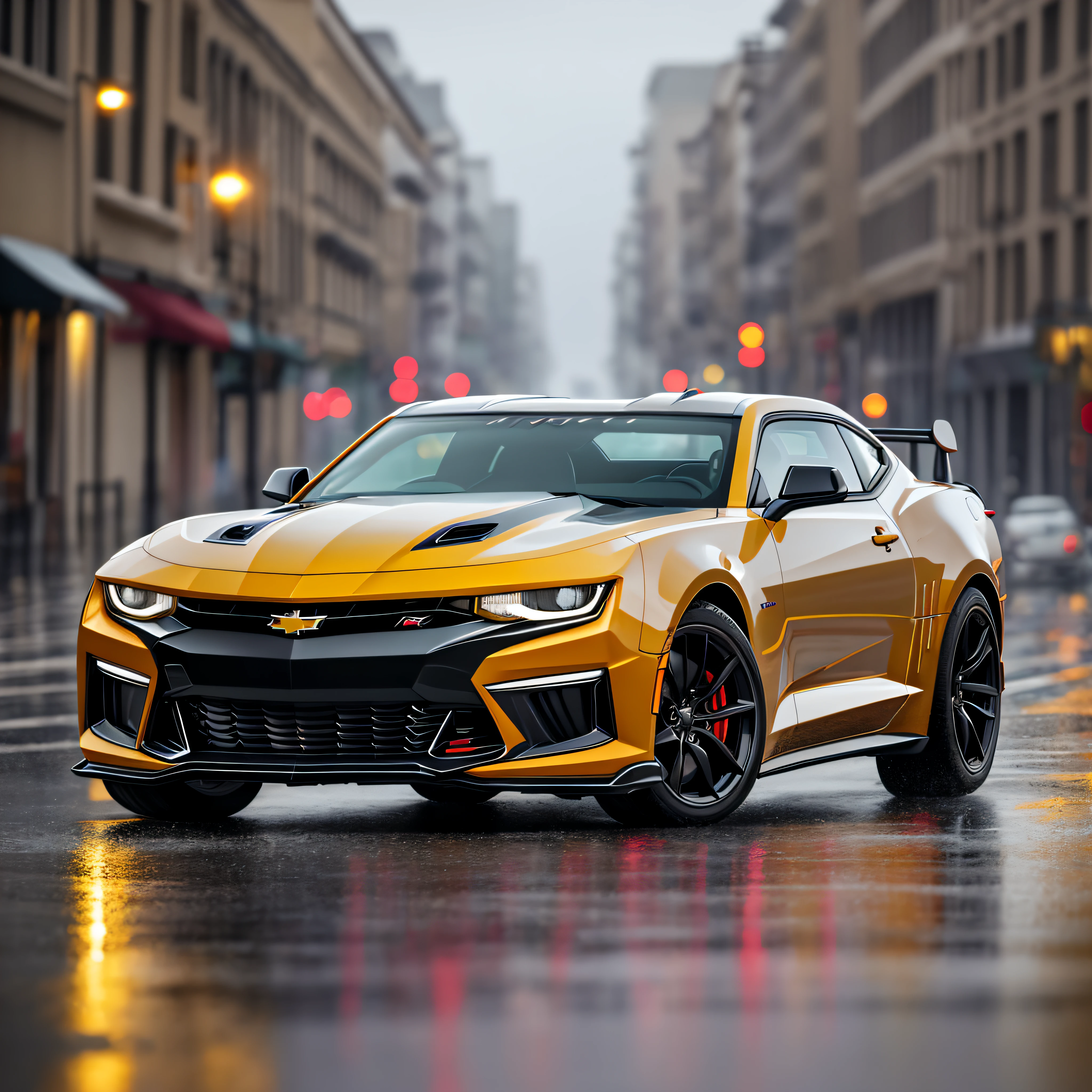 camaro preto, 8k, masterpíece, in rain --auto --s2