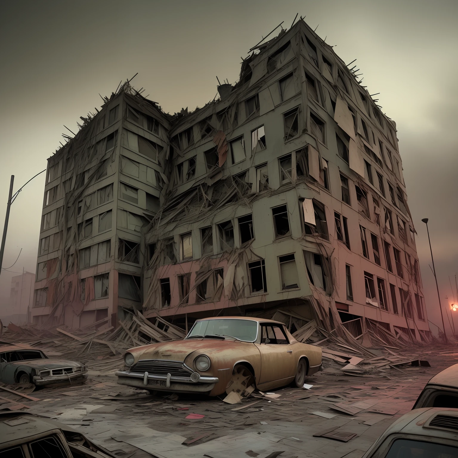 Flattened car