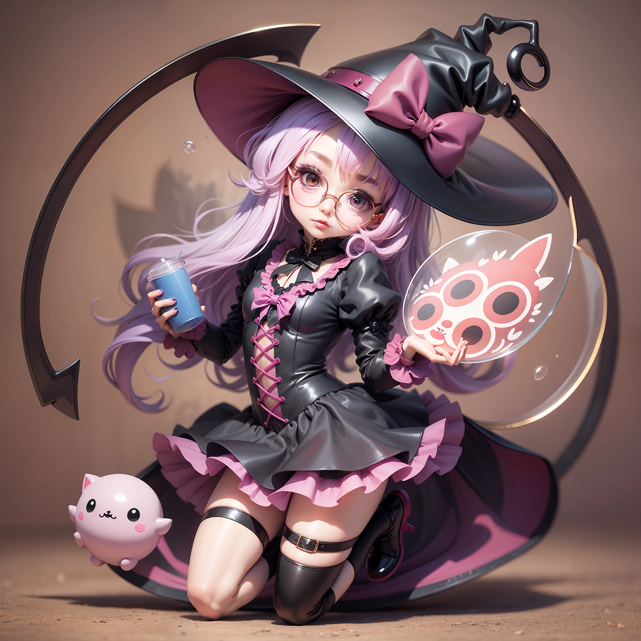 Sanrio Chara, Witch, Round Glasses, Female, Cute, POP, Lilith, Toon --auto --s2