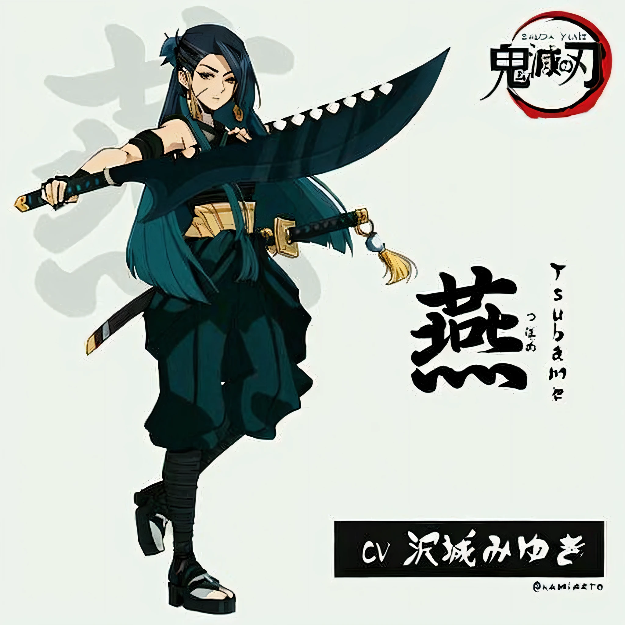 a close up of a person holding a sword in a cartoon, katana zero video game character, anime character, kimetsu no yaiba, demon slayer rui fanart, kunoichi, anime style character, yasuke 5 0 0 px models, she is holding a katana sword, fox nobushi holding a naginata, yuyushiki --auto --s2