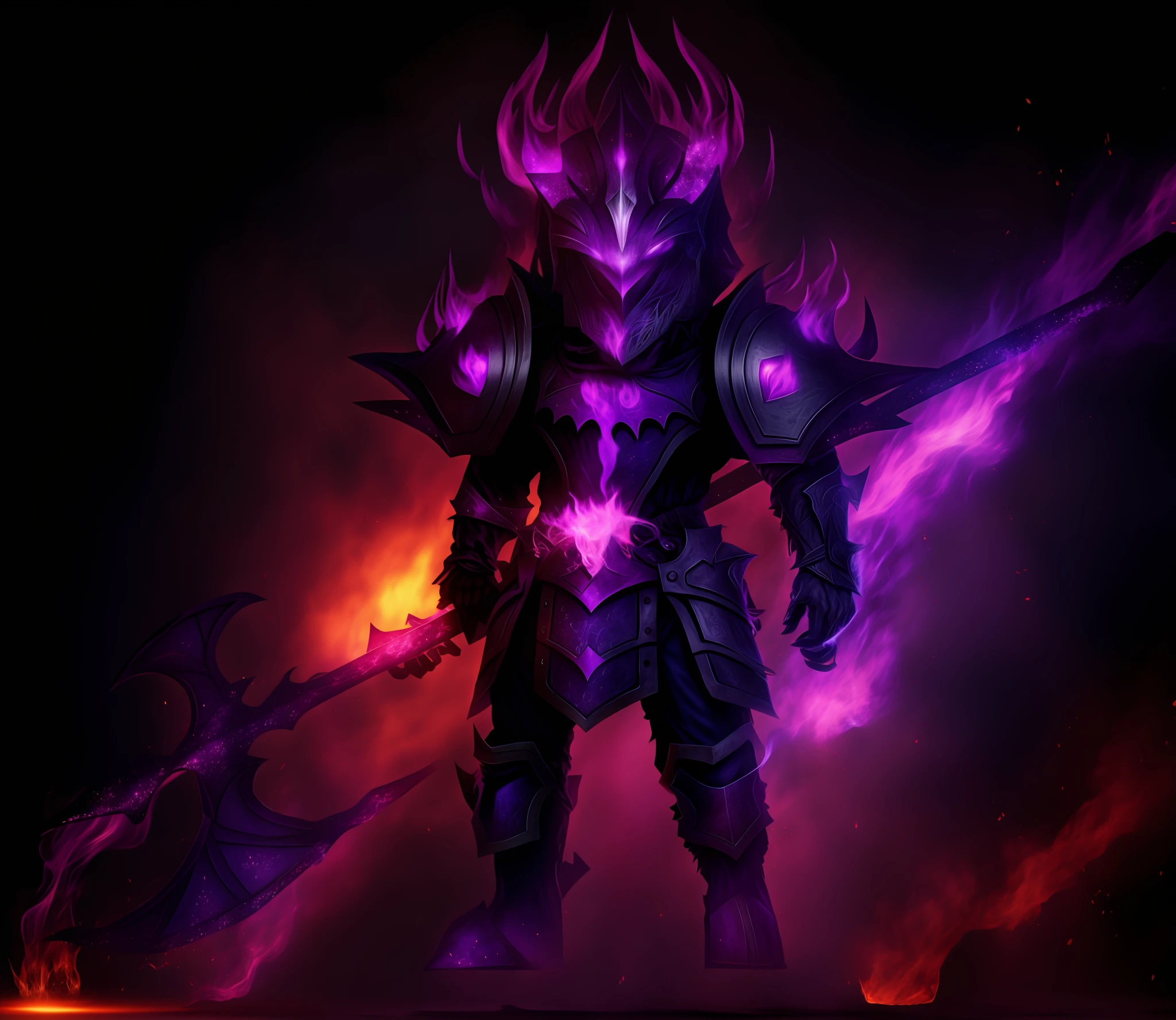 Hell background with purple fire