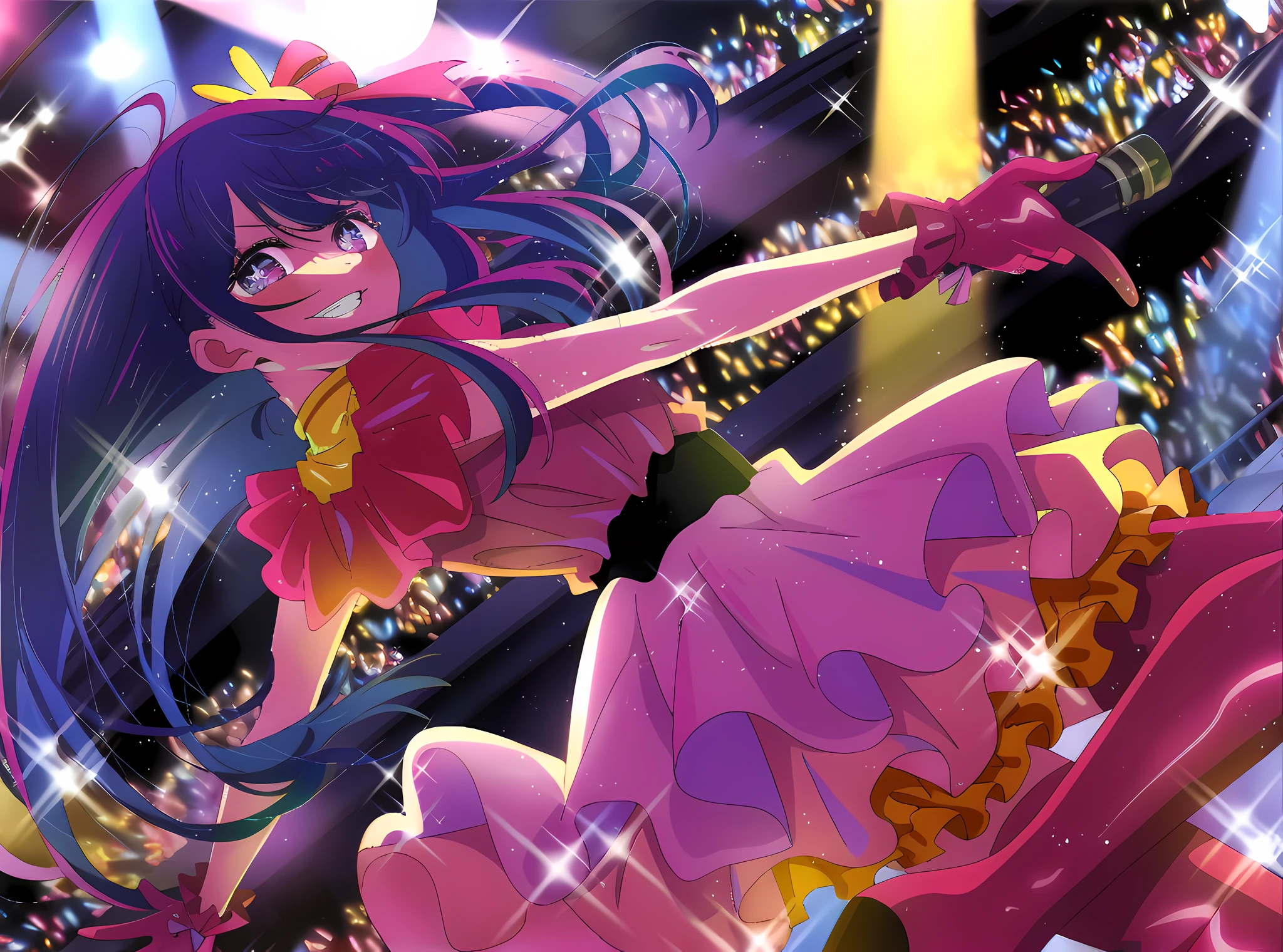 anime girl in a pink dress with a sword in her hand, anime moe artstyle, official artwork, wallpaper!, rin, official art, official anime artwork, hq artwork, moe, happy!!!, zerochan art, marin kitagawa fanart, official illustration, 8k!, nightcore, official fanart, 8k!!, portrait!!, attractive matoi ryuko