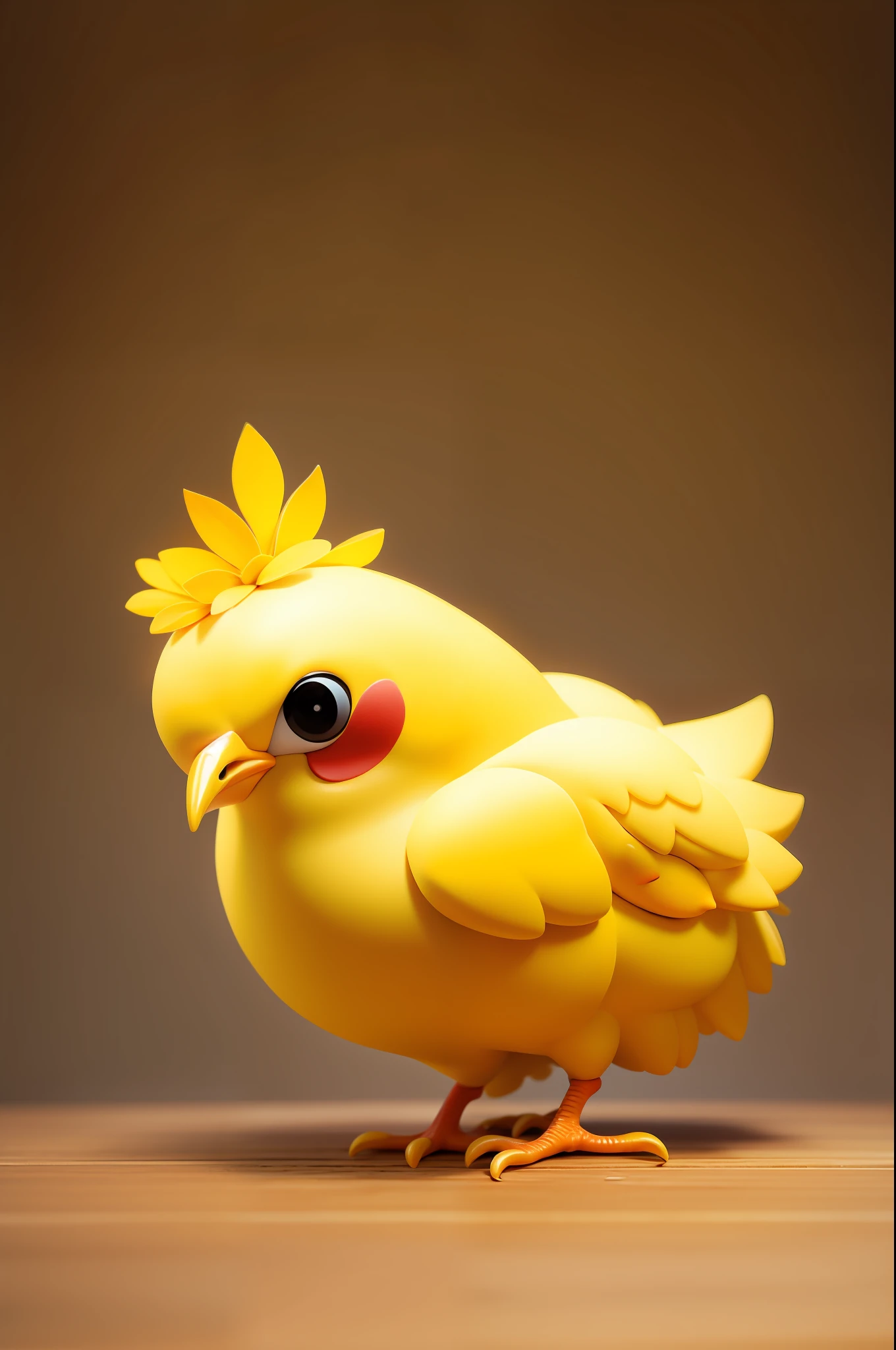 baby cute chicken, yellow, solo, 1
