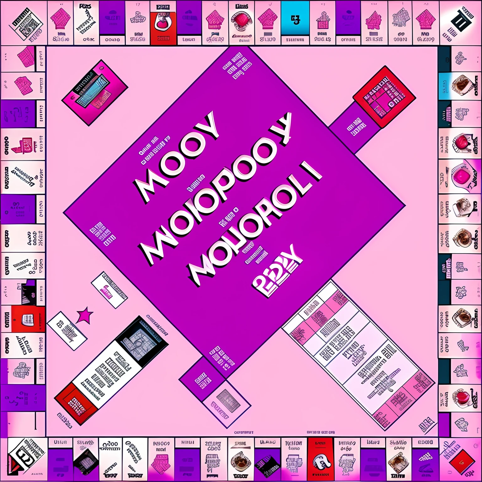 Monopoly board pink theme board game