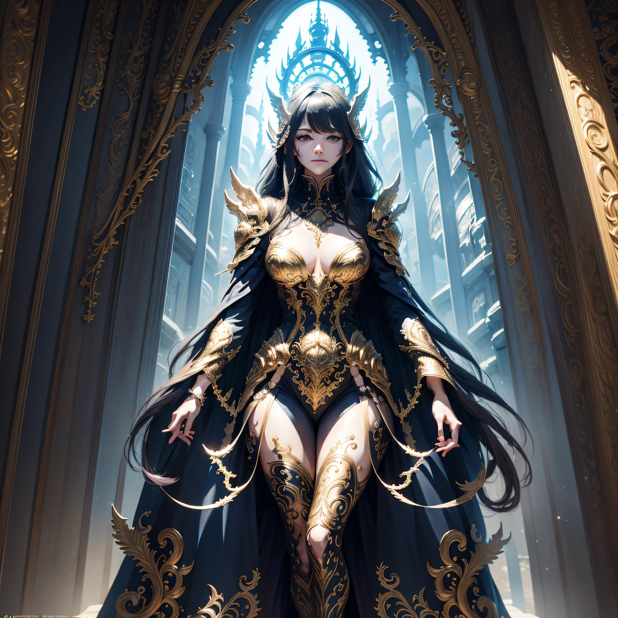 (((masterpiece))), (((best quality))), ((ultra-detailed)), (highly detailed CG illustration), ((an extremely delicate and beautiful)),cinematic light, Create a stunning anime artwork that is currently trending on ArtStation, showcasing exquisite beauty and captivating aesthetics. The art piece should be highly detailed, featuring a compelling character and a visually appealing environment.
The character in the artwork is a graceful and enchanting figure, radiating an aura of elegance. Pay close attention to intricate facial features, such as mesmerizing eyes with vibrant colors and delicate shading. The character's clothing should be designed with elaborate patterns, flowing fabrics, and rich textures, reflecting a blend of fantasy and contemporary fashion.
Place the character in a captivating environment that enhances the overall appeal of the artwork. It could be a breathtaking natural landscape, a bustling futuristic cityscape, or a mystical realm filled with magical elements. Incorporate vibrant colors, dynamic lighting, and detailed background elements to create a sense of depth and immersion.
Consider the latest trends in anime art, such as incorporating unique lighting effects, exploring creative composition techniques, or experimenting with unconventional color palettes. Take inspiration from the top artists on ArtStation and their exceptional execution of various art styles and themes.
Camera: Choose an angle that highlights the character's beauty and the immersive environment.
Lighting: Utilize atmospheric lighting techniques to create depth and mood.
Resolution: Aim for a high-resolution artwork to showcase intricate details and clarity.
Art Inspirations: Seek inspiration from the trending artists on ArtStation, exploring different styles, genres, and themes.