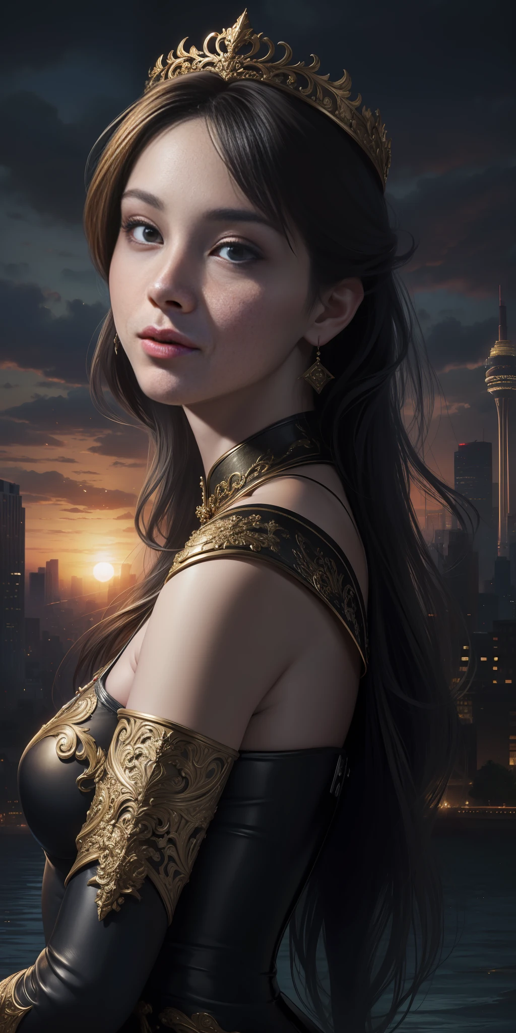 ((highest image quality, best quality, masterpiece, transcendent beauty))), the most detailed skin, realistic, complex cityscape