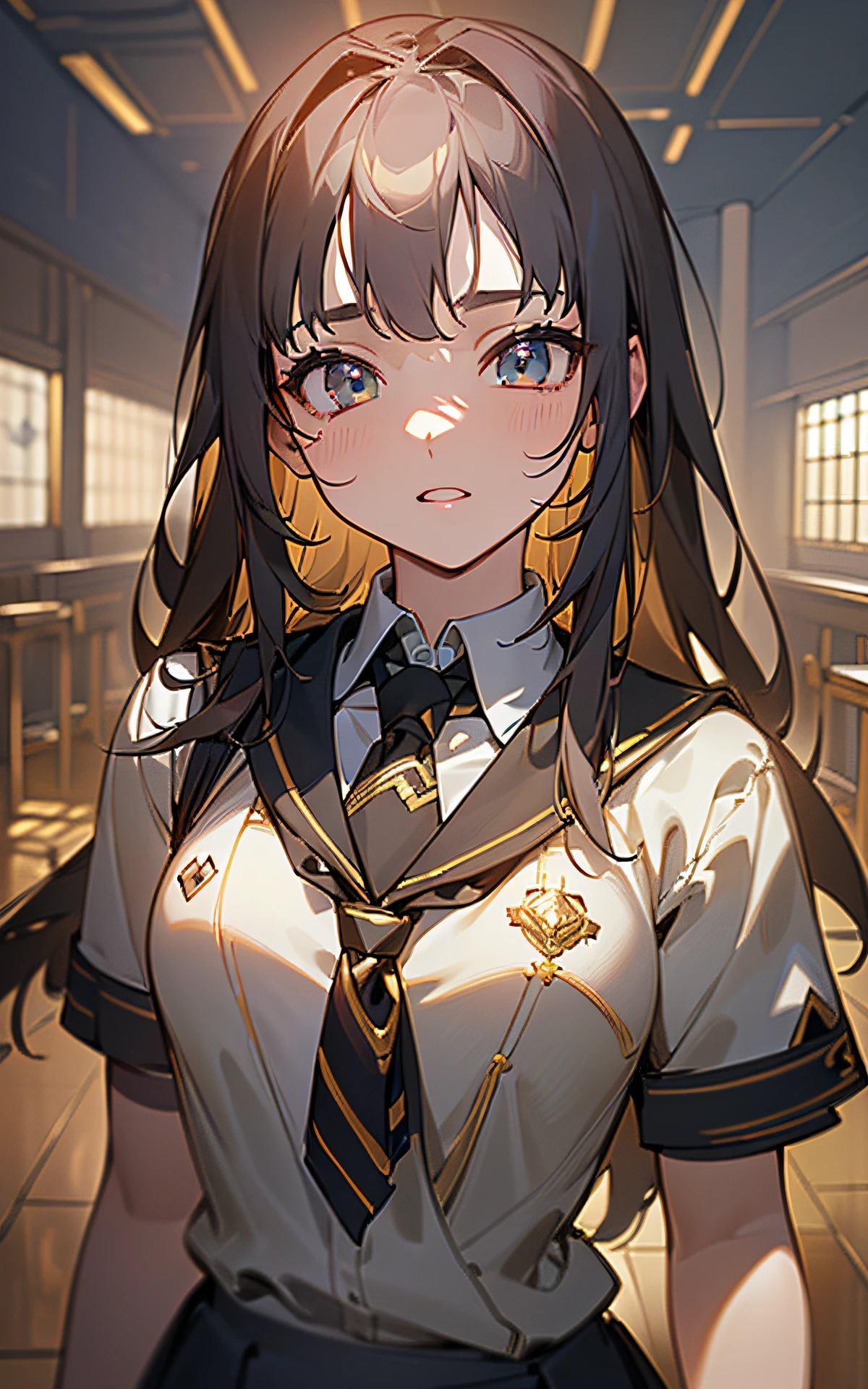 ((unity 16k wallpaper, masterpiece, best quality, ultra-detailed, extremely detailed CG, caustics, detailed, beautiful detailed eyes, 14 years old, dynamic pose、curby)), ultra high-definition, fine skin, (cute: 1.2), (school uniform)、vivid