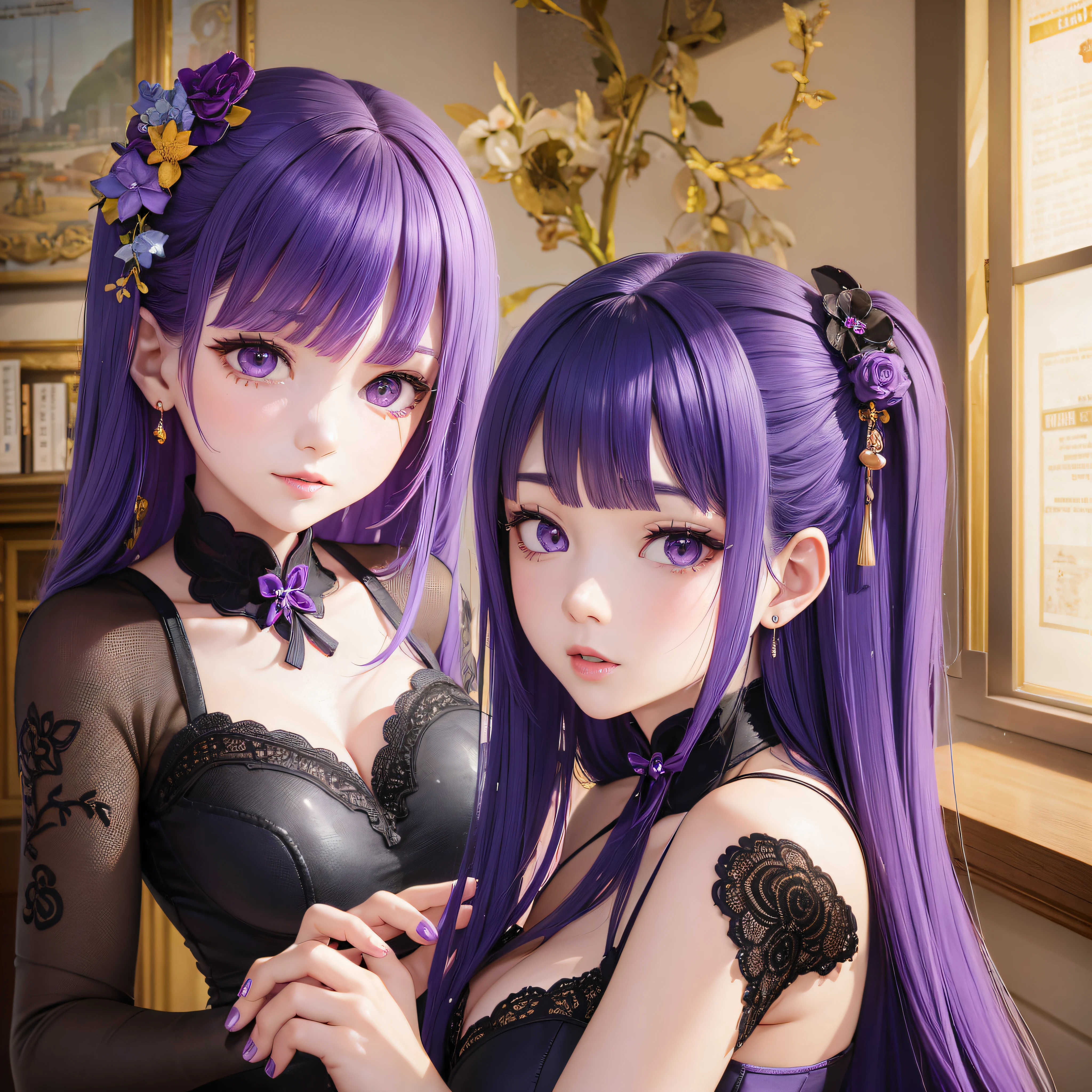 Purple cheongsam, purple hair: 1.5, big sister: 1.2 --auto --s2